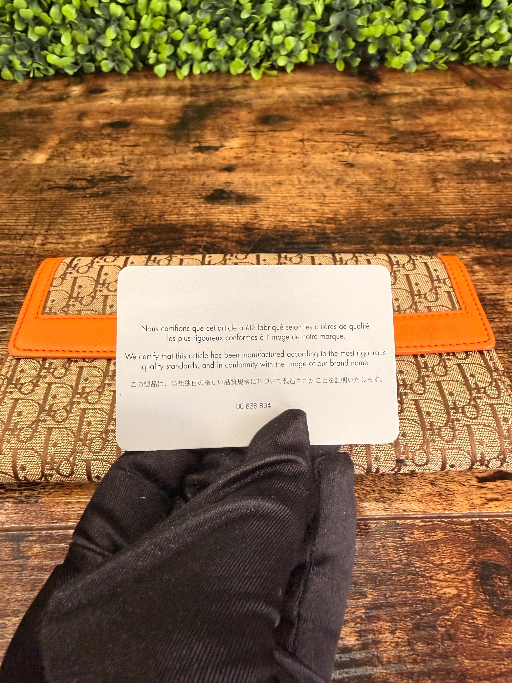 Dior Orange/Beige Diorissimo Long Wallet