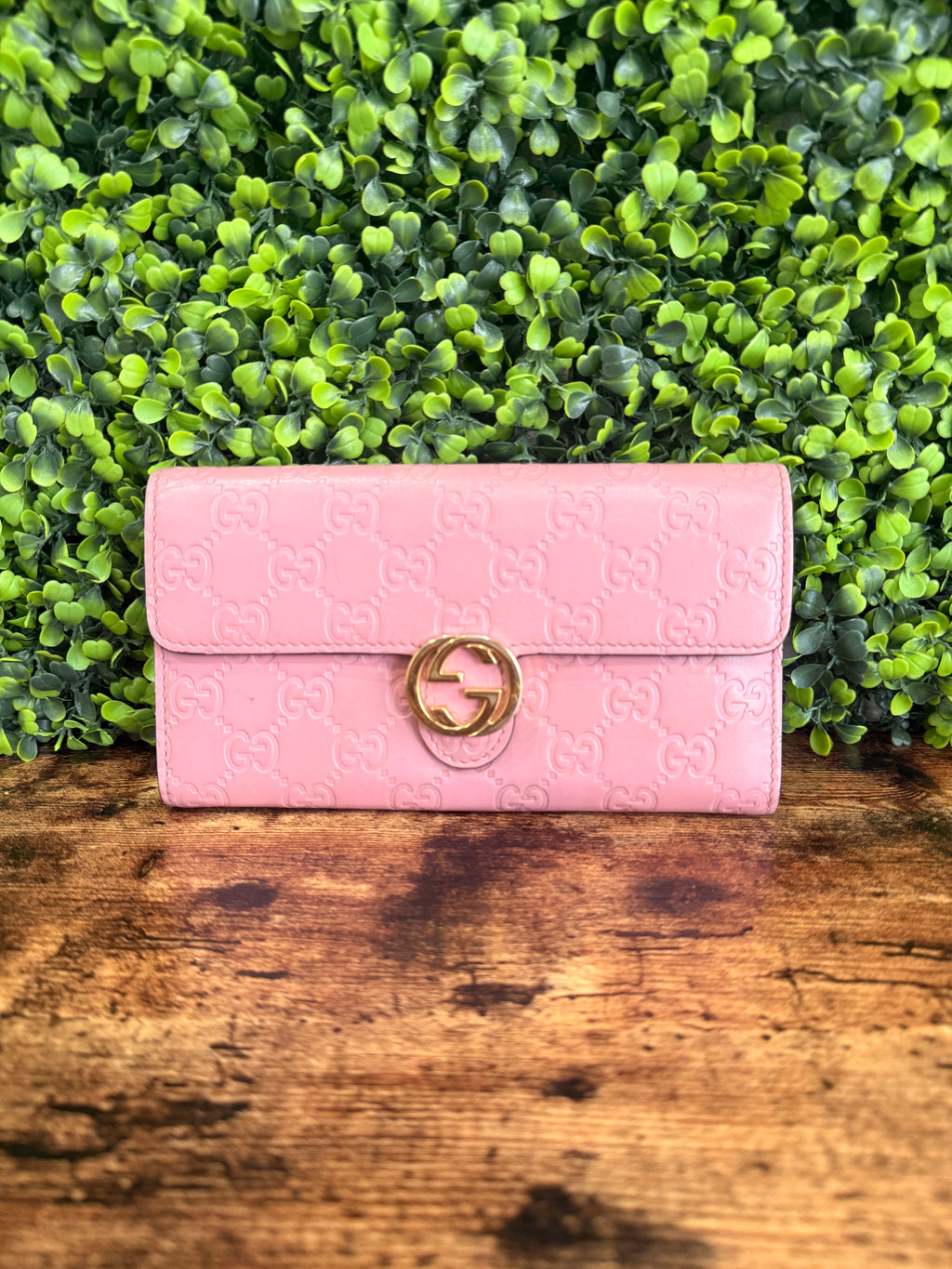 Gucci Pink Guccissima Icon Wallet