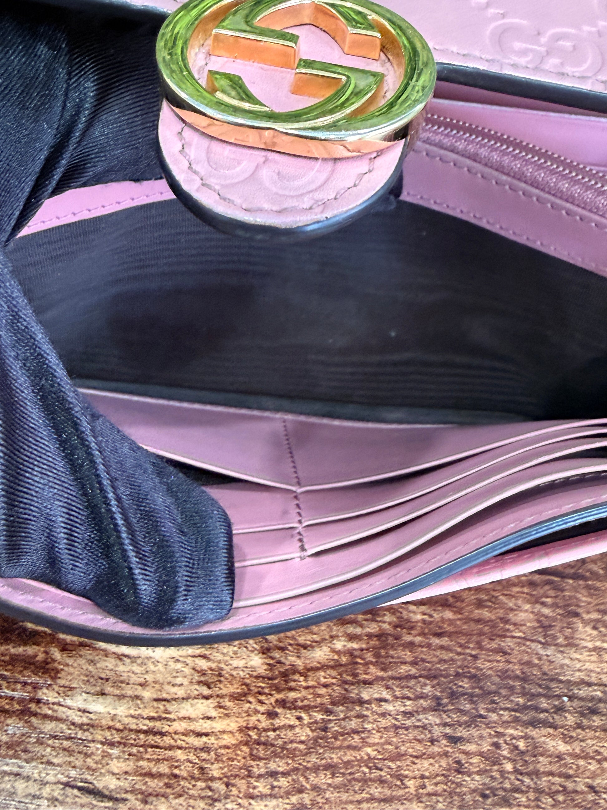 Gucci Pink Guccissima Icon Wallet