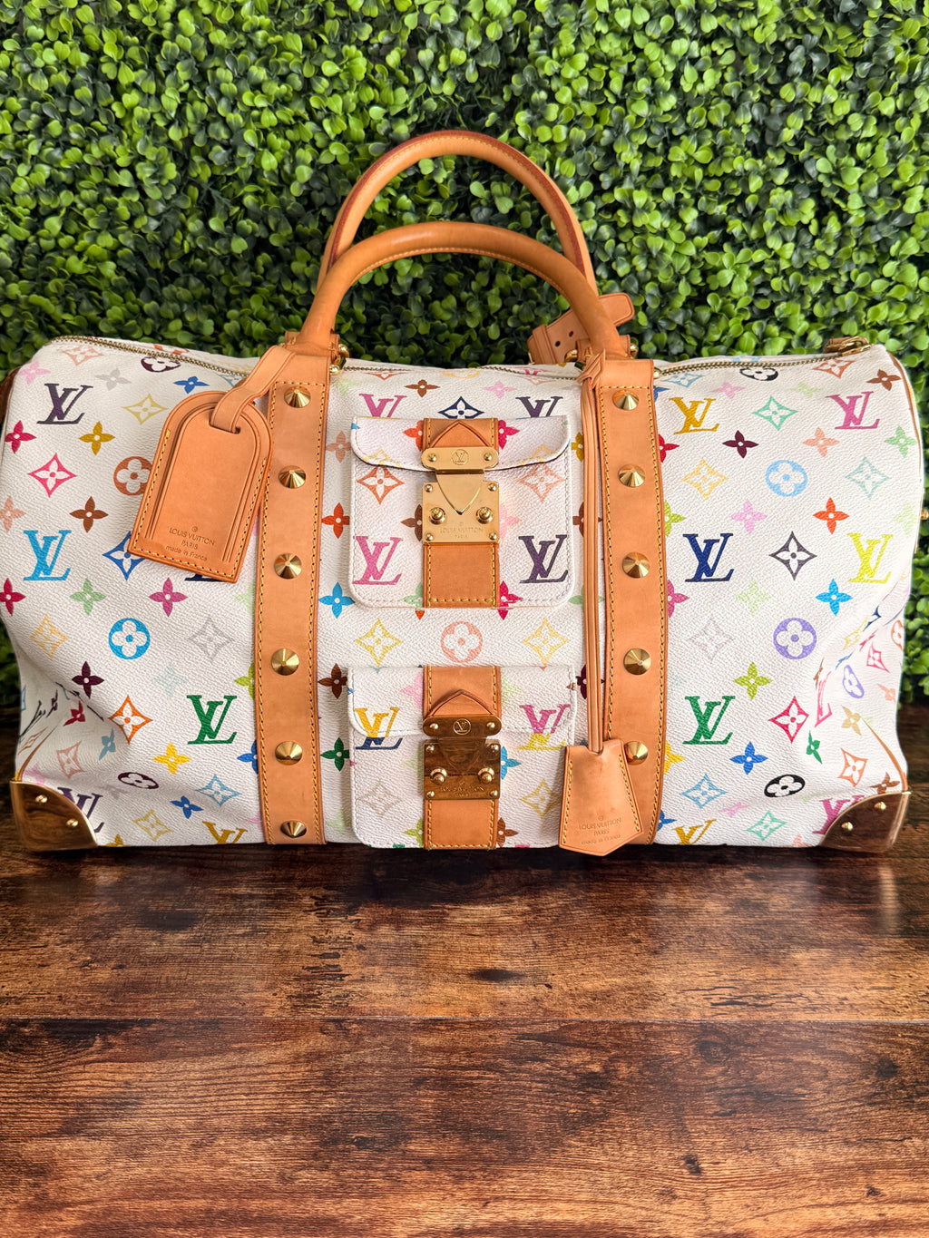 Louis Vuitton White Monogram Multicolor Keepall 45