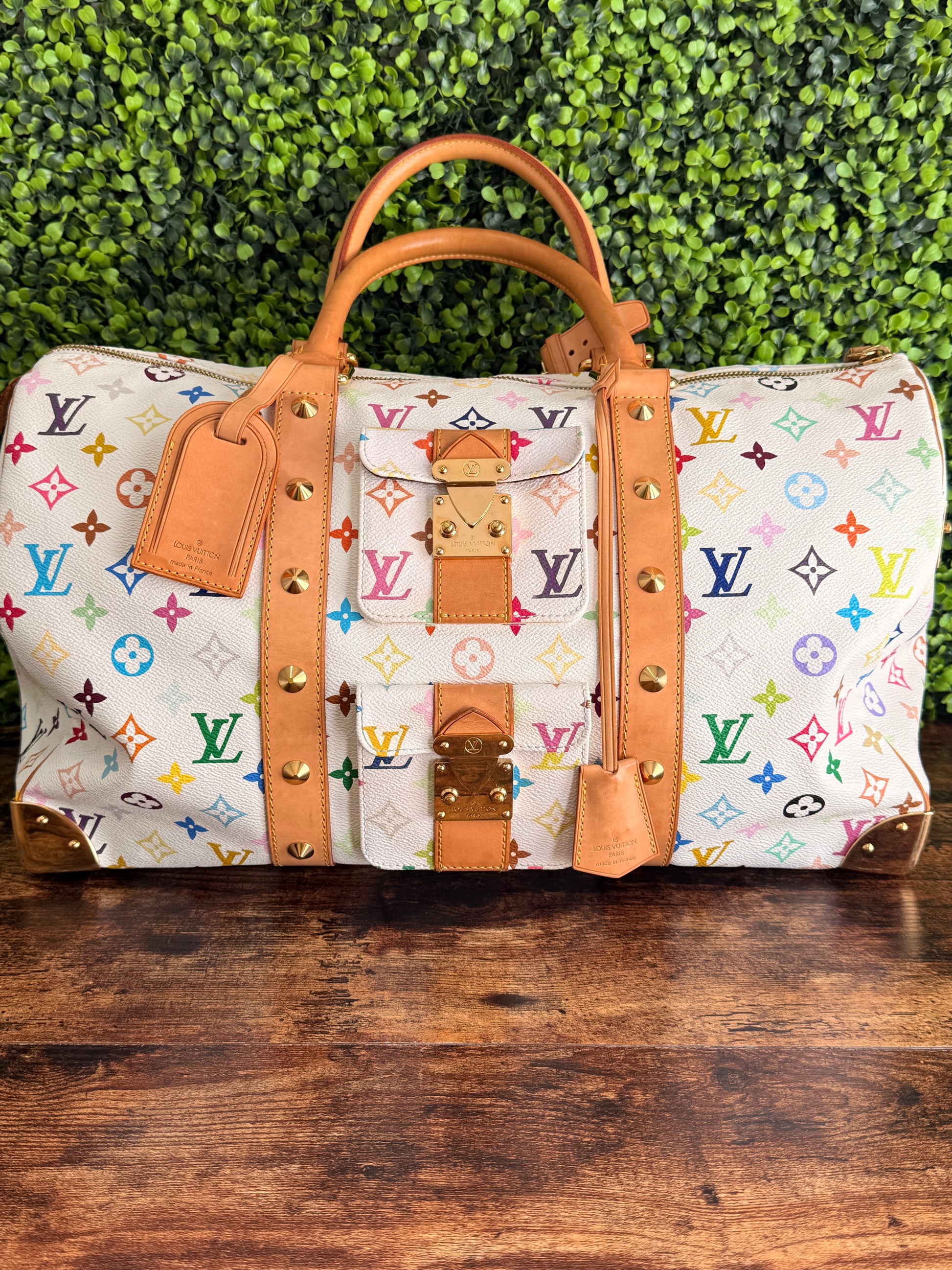 Louis Vuitton White Monogram Multicolor Keepall 45