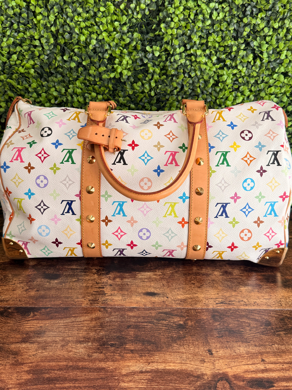 Louis Vuitton White Monogram Multicolor Keepall 45