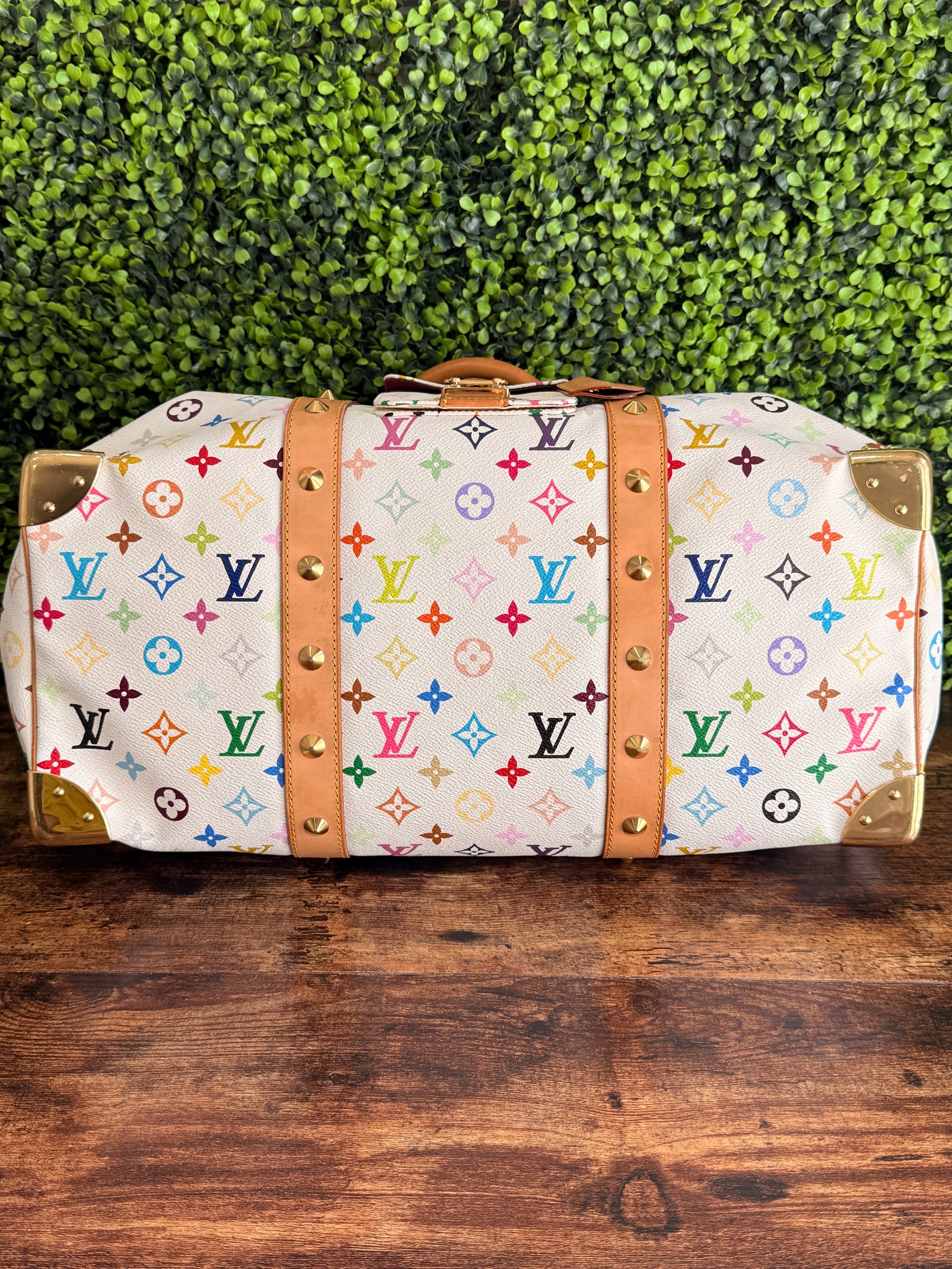 Louis Vuitton White Monogram Multicolor Keepall 45