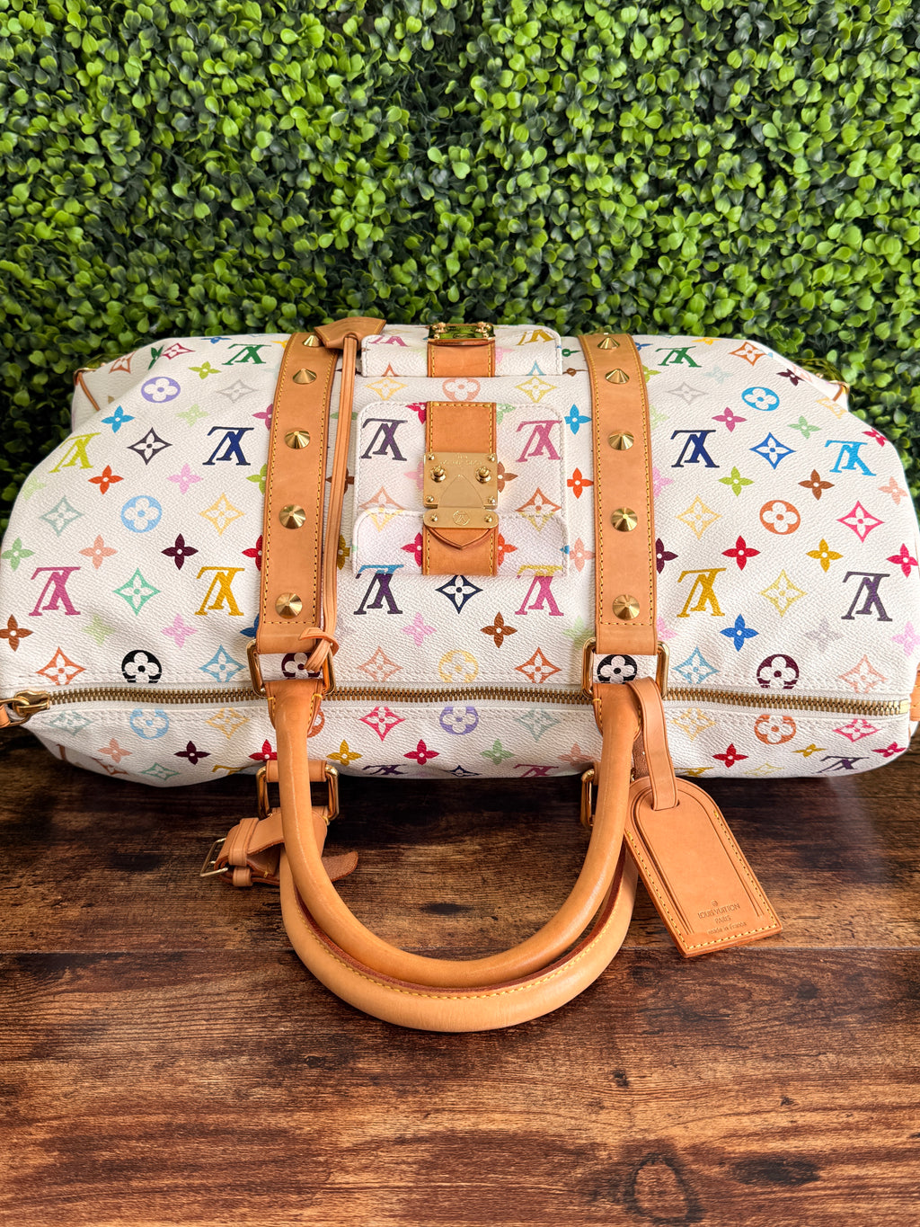 Louis Vuitton White Monogram Multicolor Keepall 45