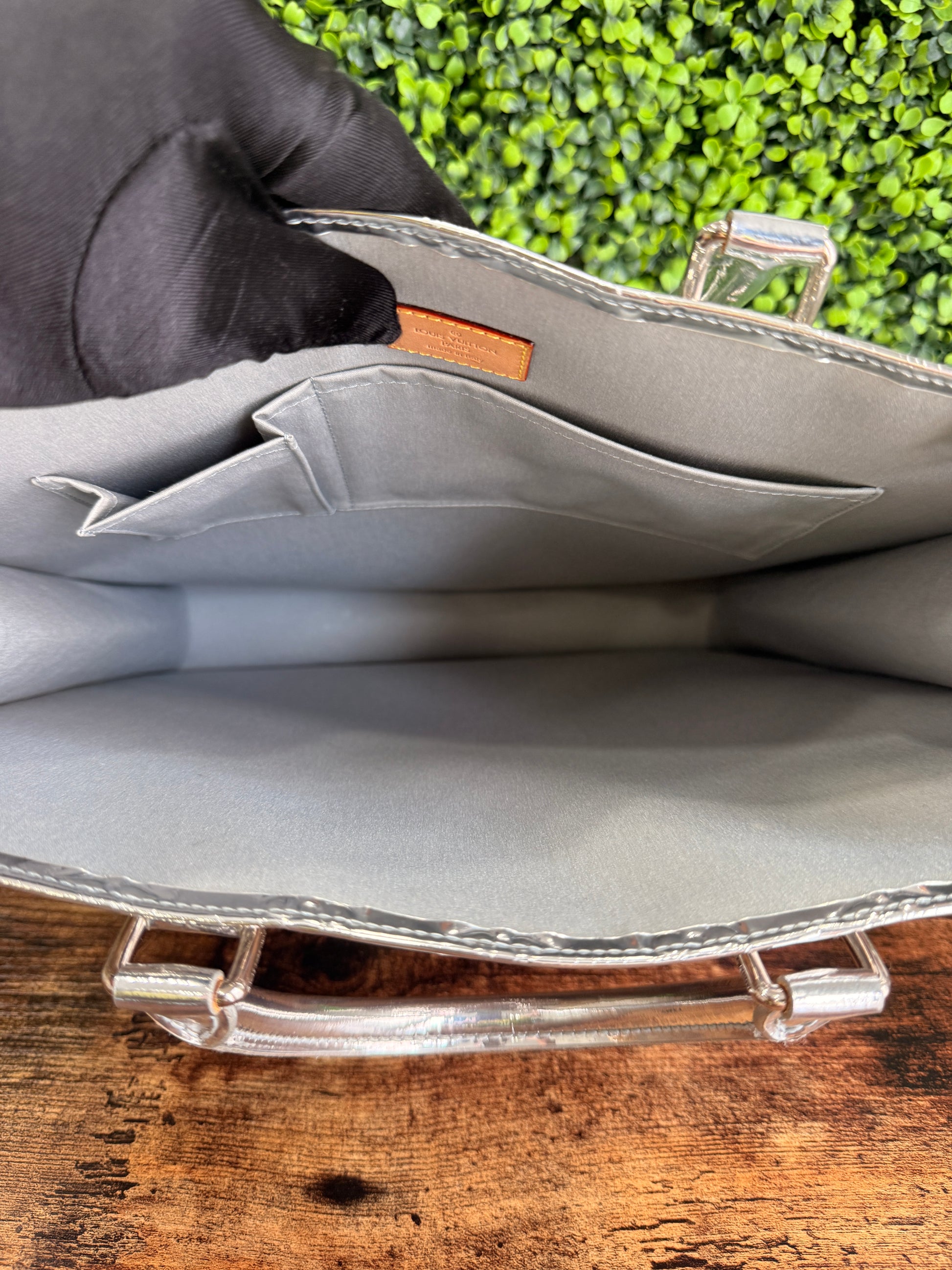 Louis Vuitton Sac Plat Vernis Mirror Silver
