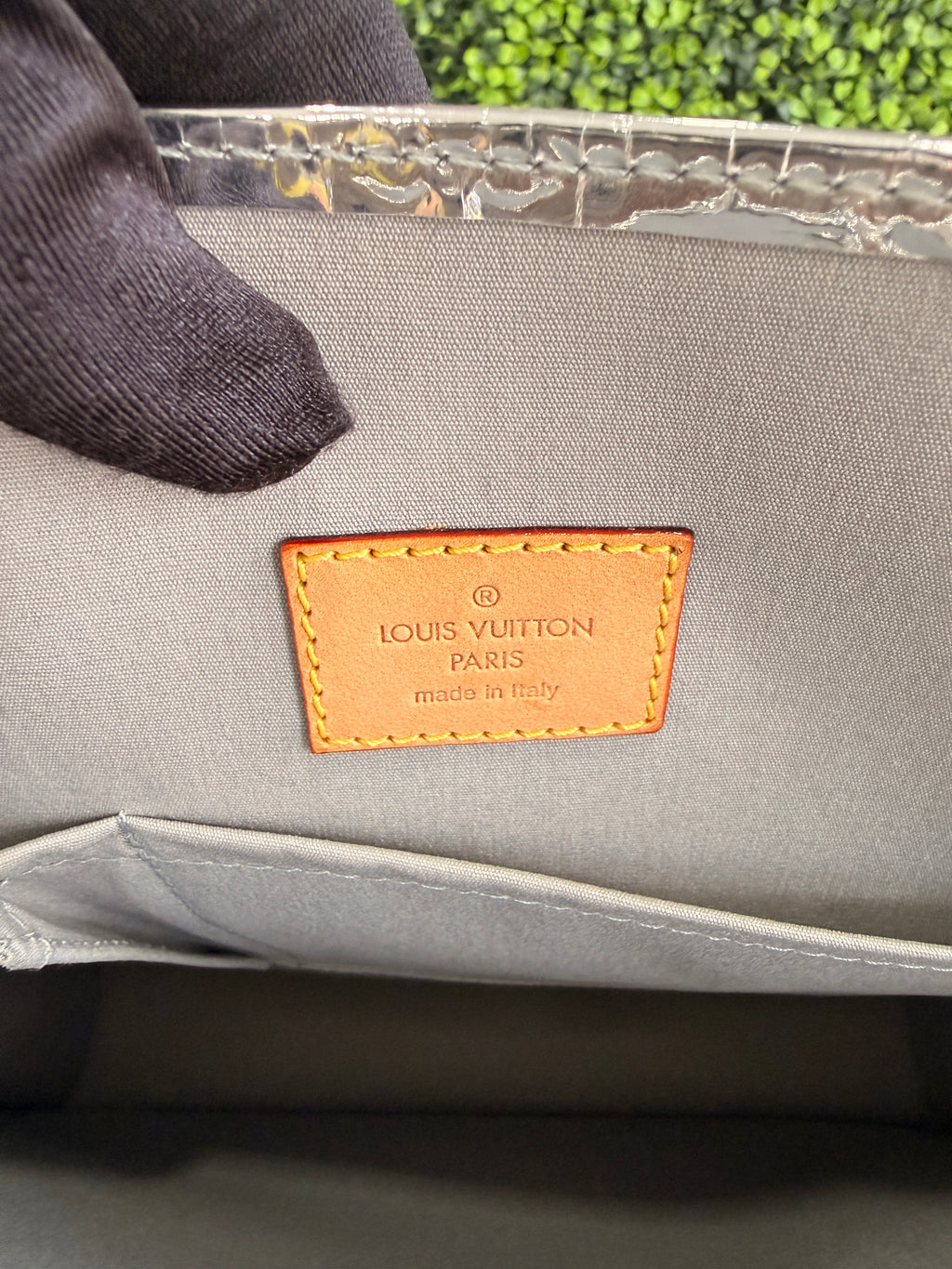 Louis Vuitton Sac Plat Vernis Mirror Silver