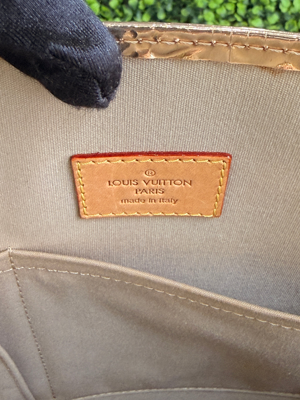 Louis Vuitton Sac Plat Vernis Mirror Gold