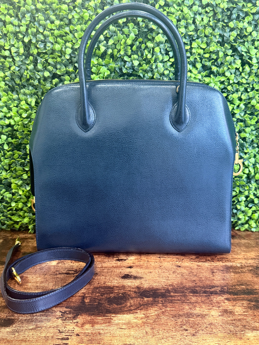 Salvatore Ferragamo Black Leather 2-way Bag