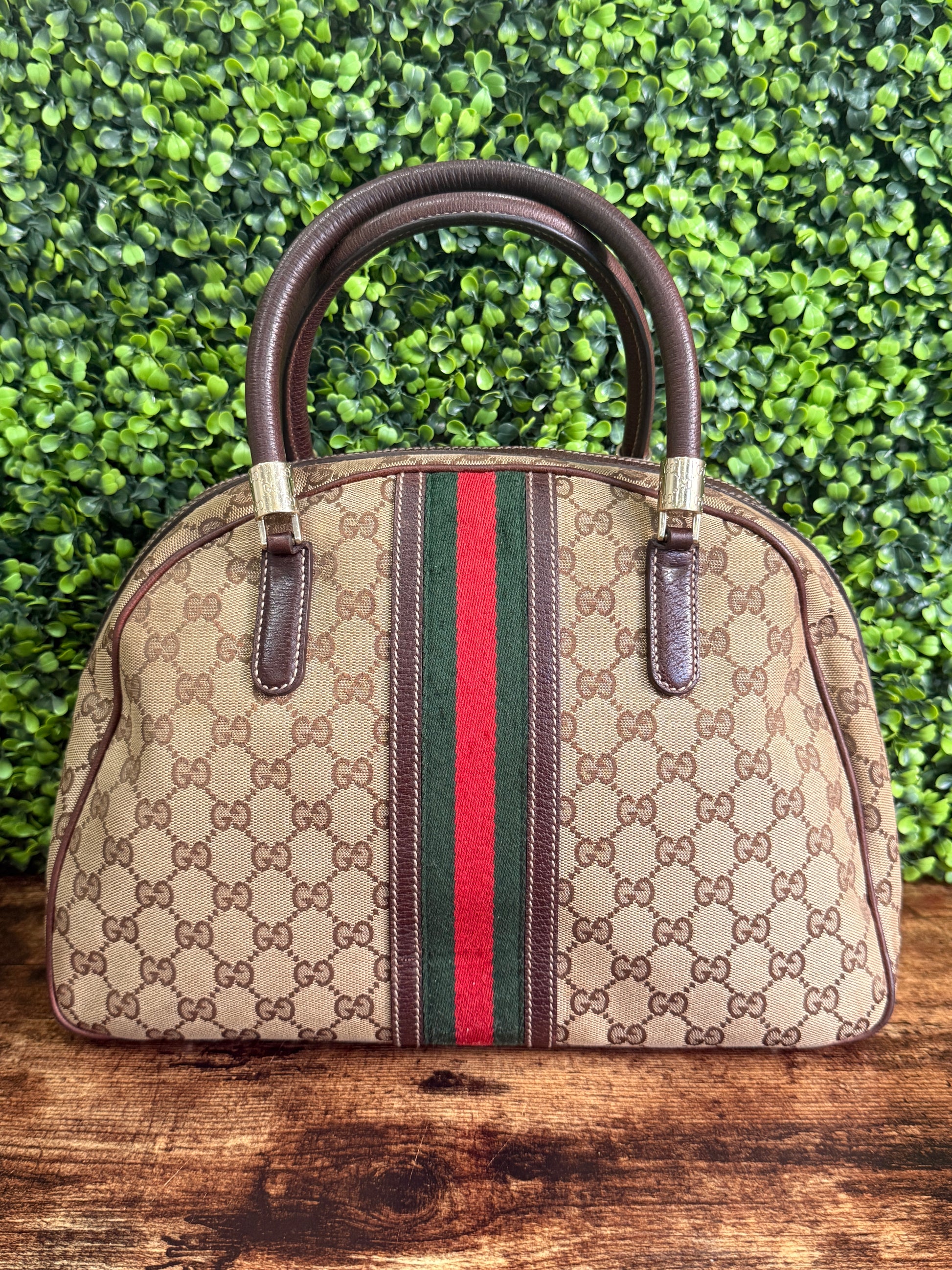 Gucci GG Canvas Dome Sherry Line Handbag