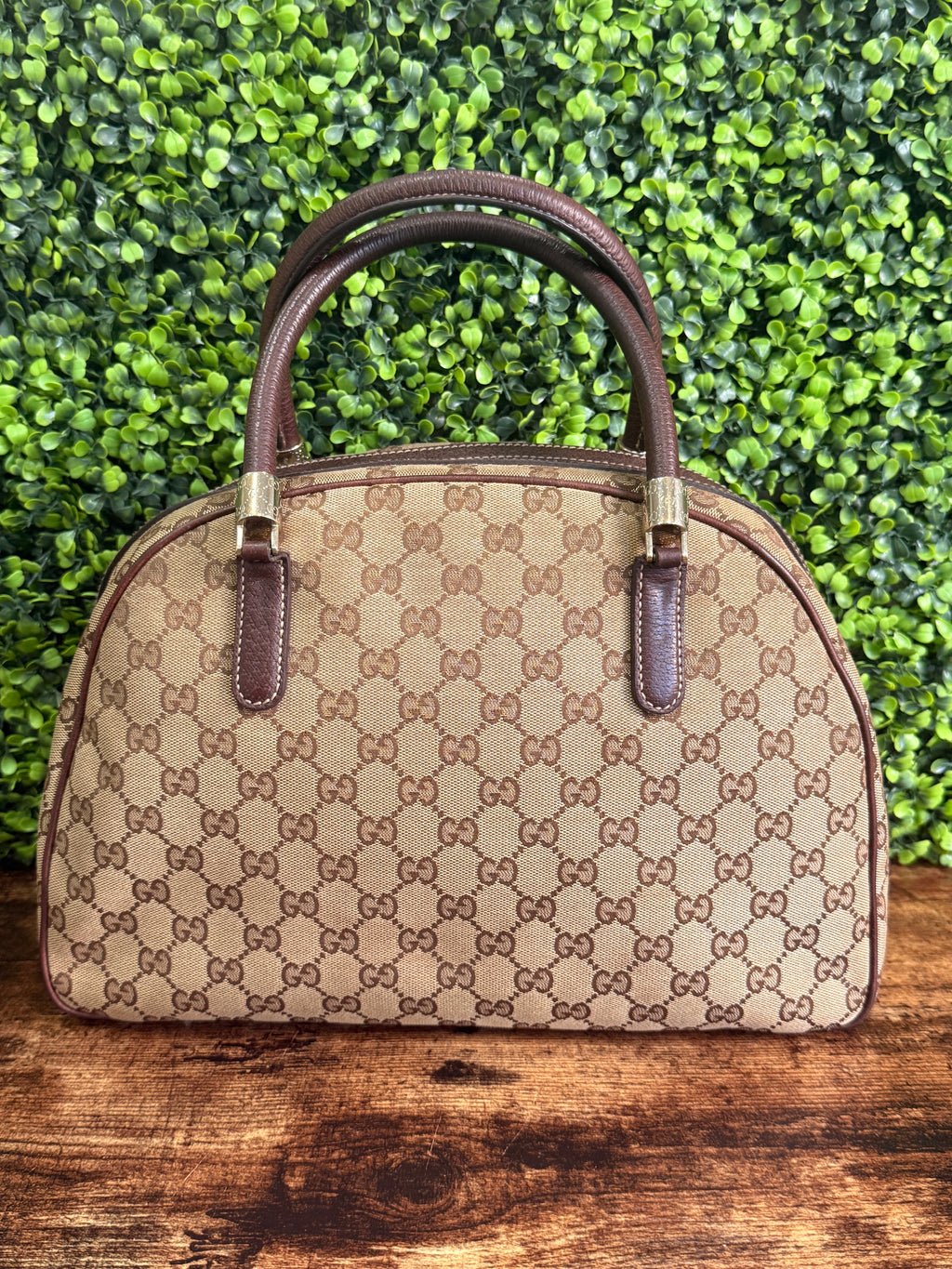Gucci GG Canvas Dome Sherry Line Handbag