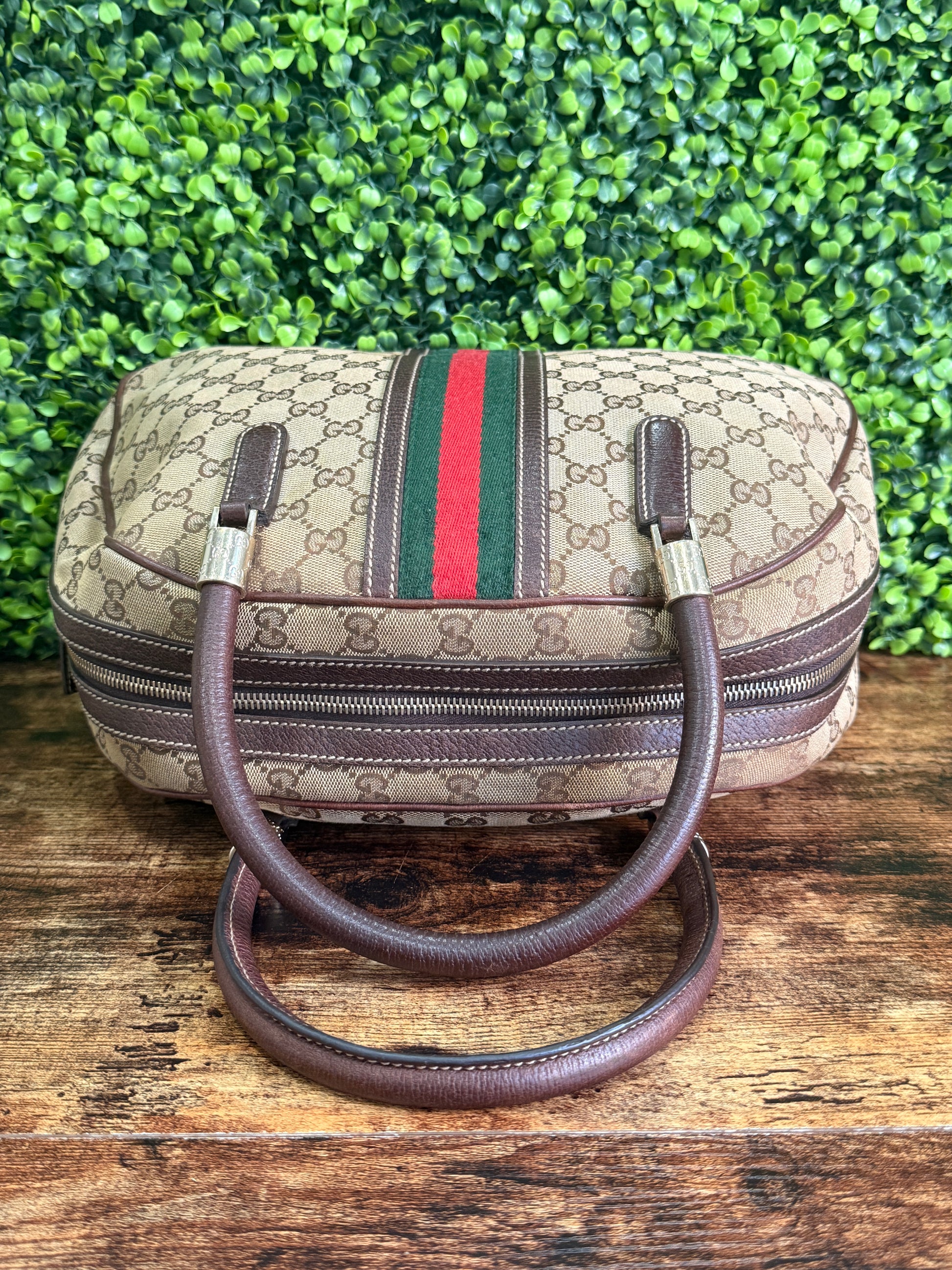 Gucci GG Canvas Dome Sherry Line Handbag