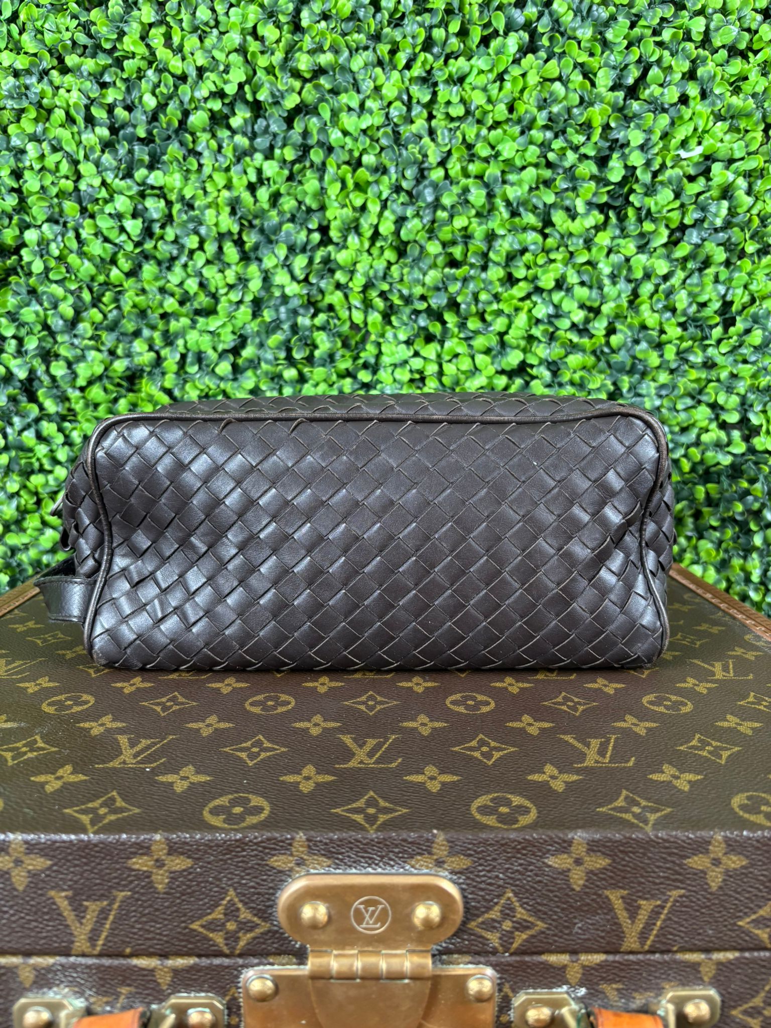 Bottega Veneta Intrecciato Dark Brown Clutch Bag