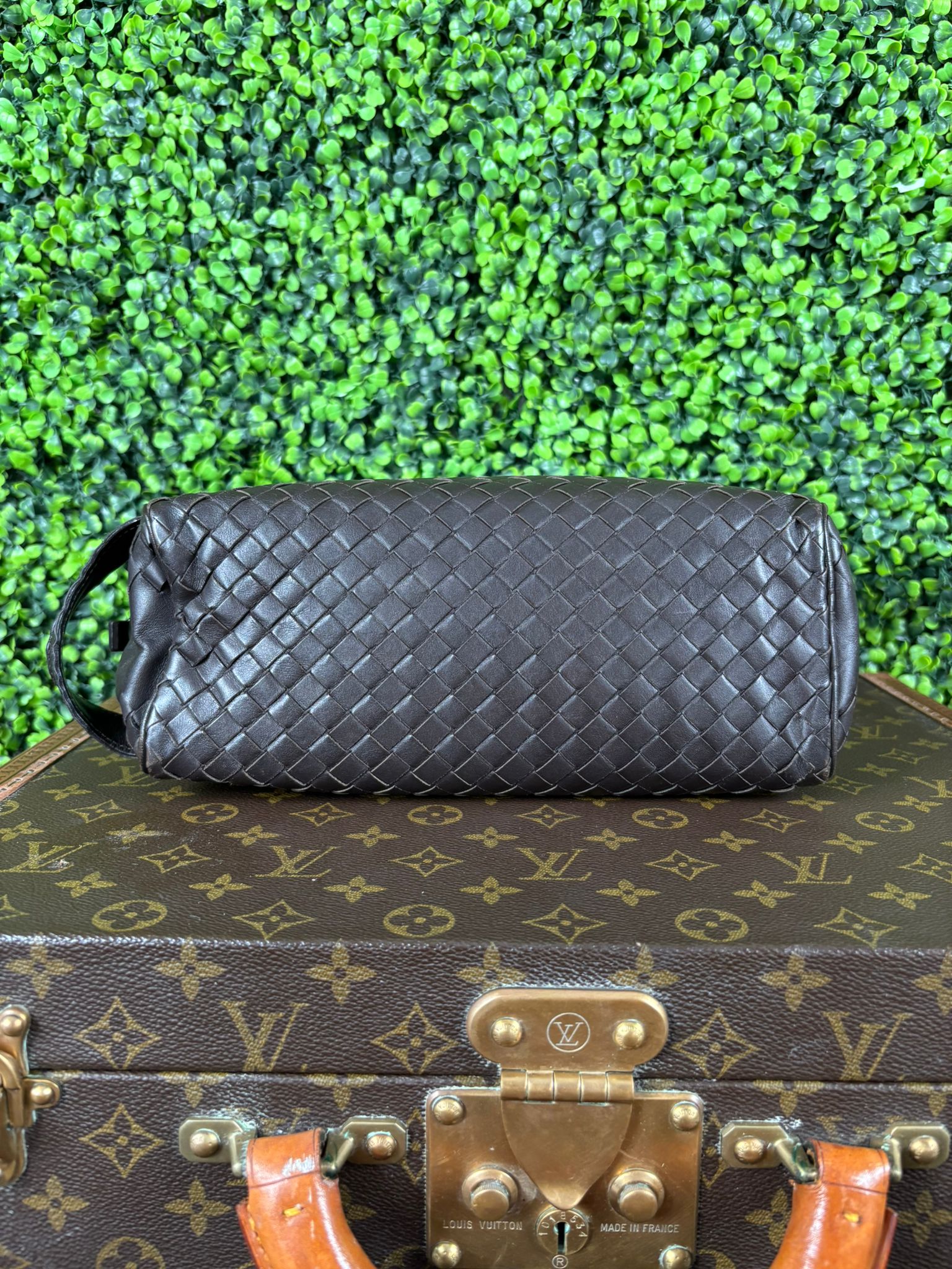 Bottega Veneta Intrecciato Dark Brown Clutch Bag