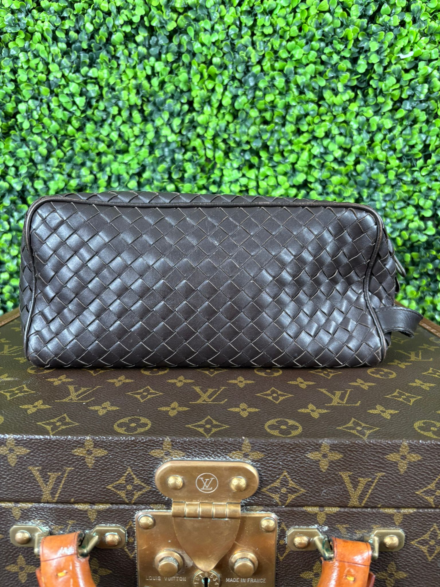 Bottega Veneta Intrecciato Dark Brown Clutch Bag