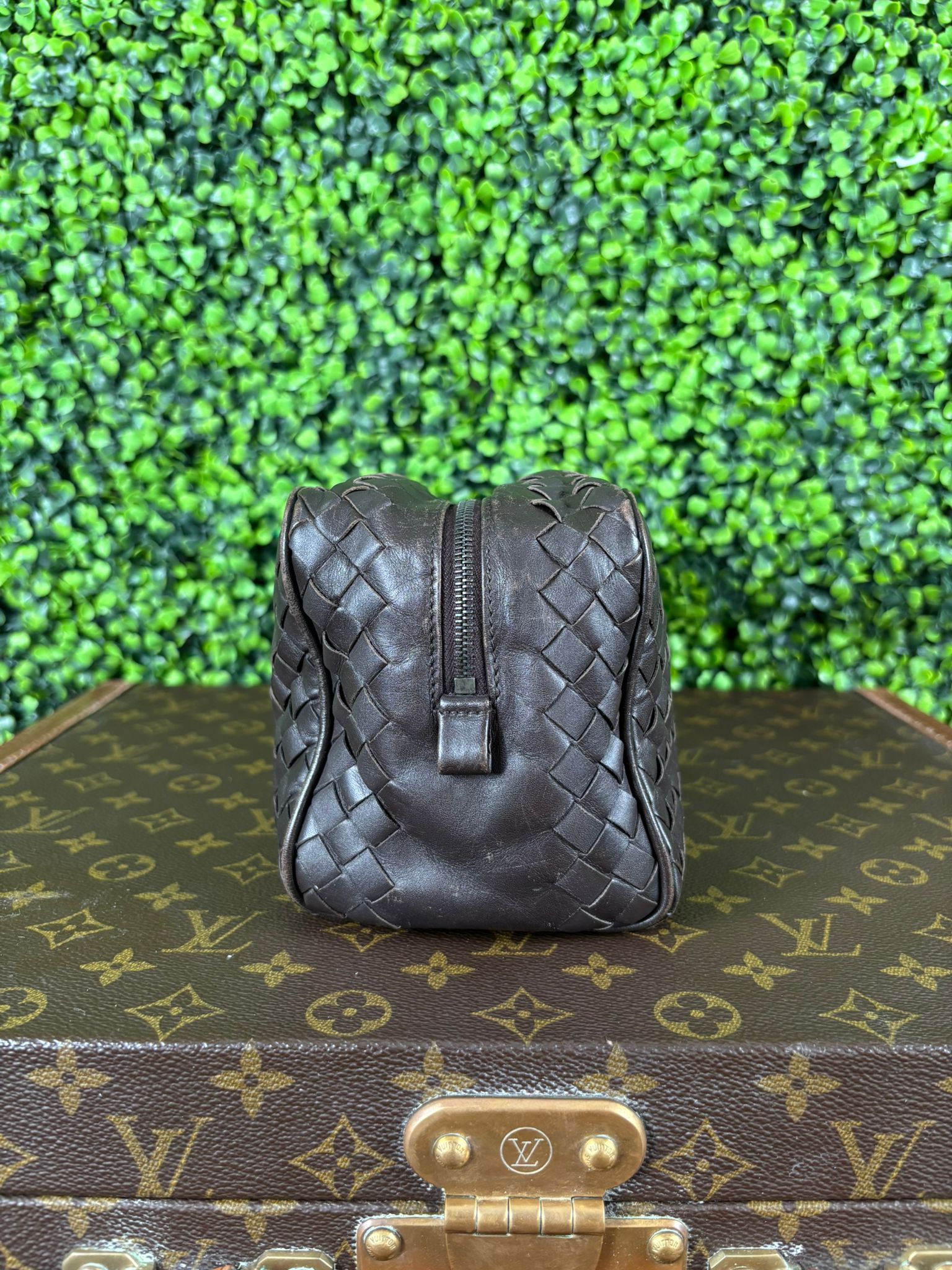 Bottega Veneta Intrecciato Dark Brown Clutch Bag