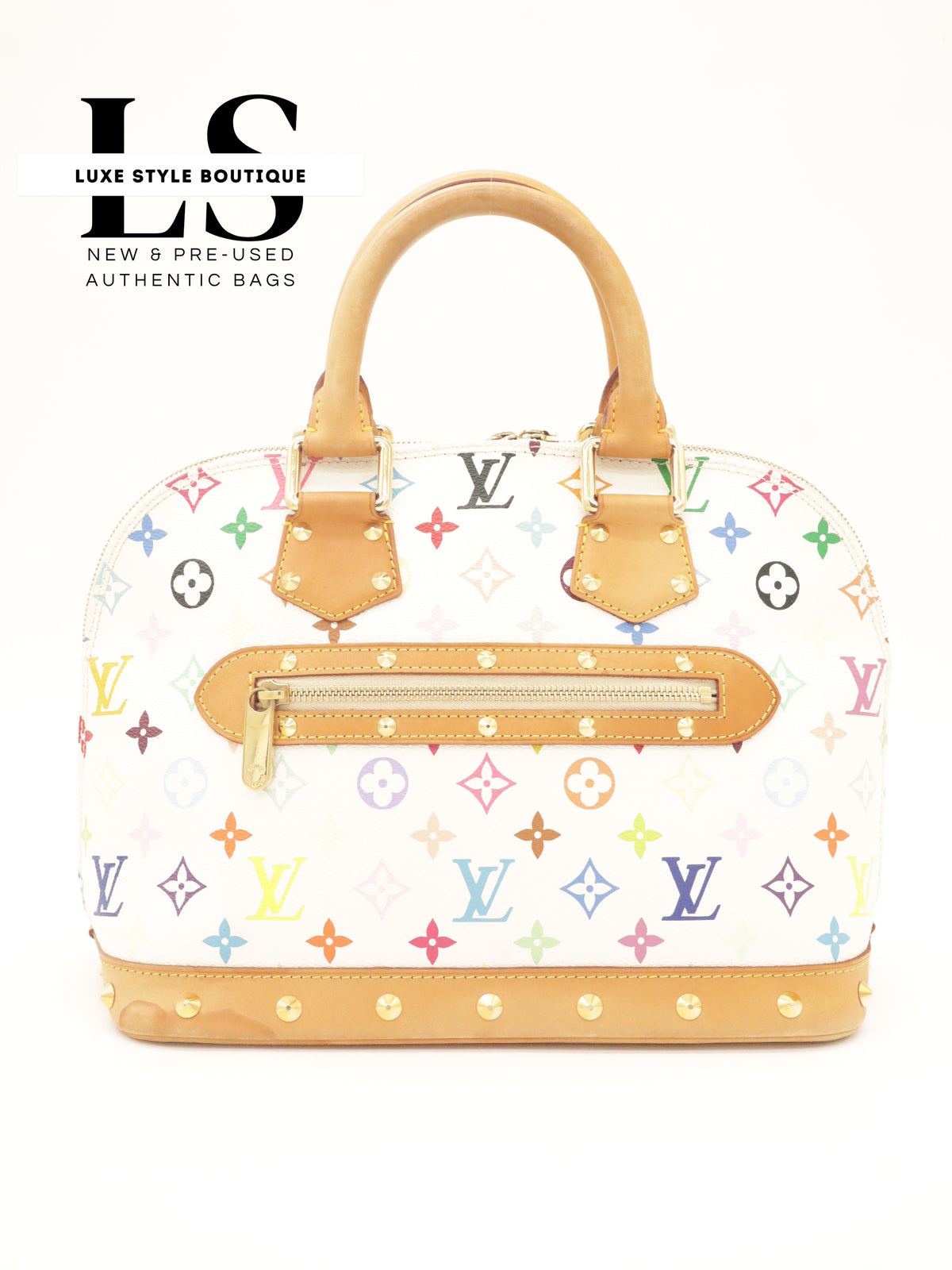Louis Vuitton x Takashi Murakami Alma PM Multicolor White