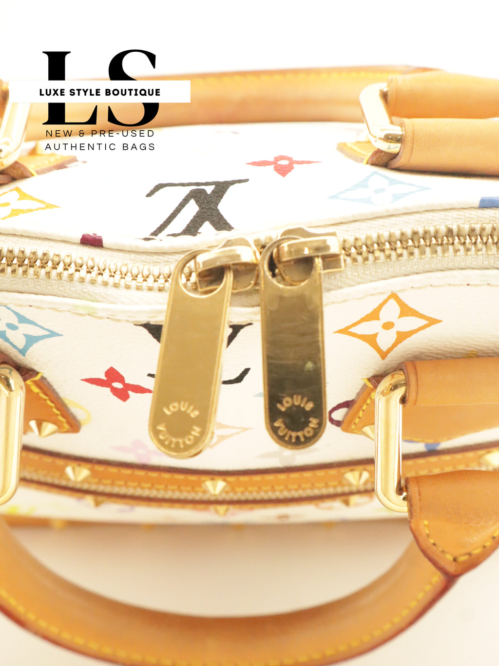Louis Vuitton x Takashi Murakami Alma PM Multicolor White