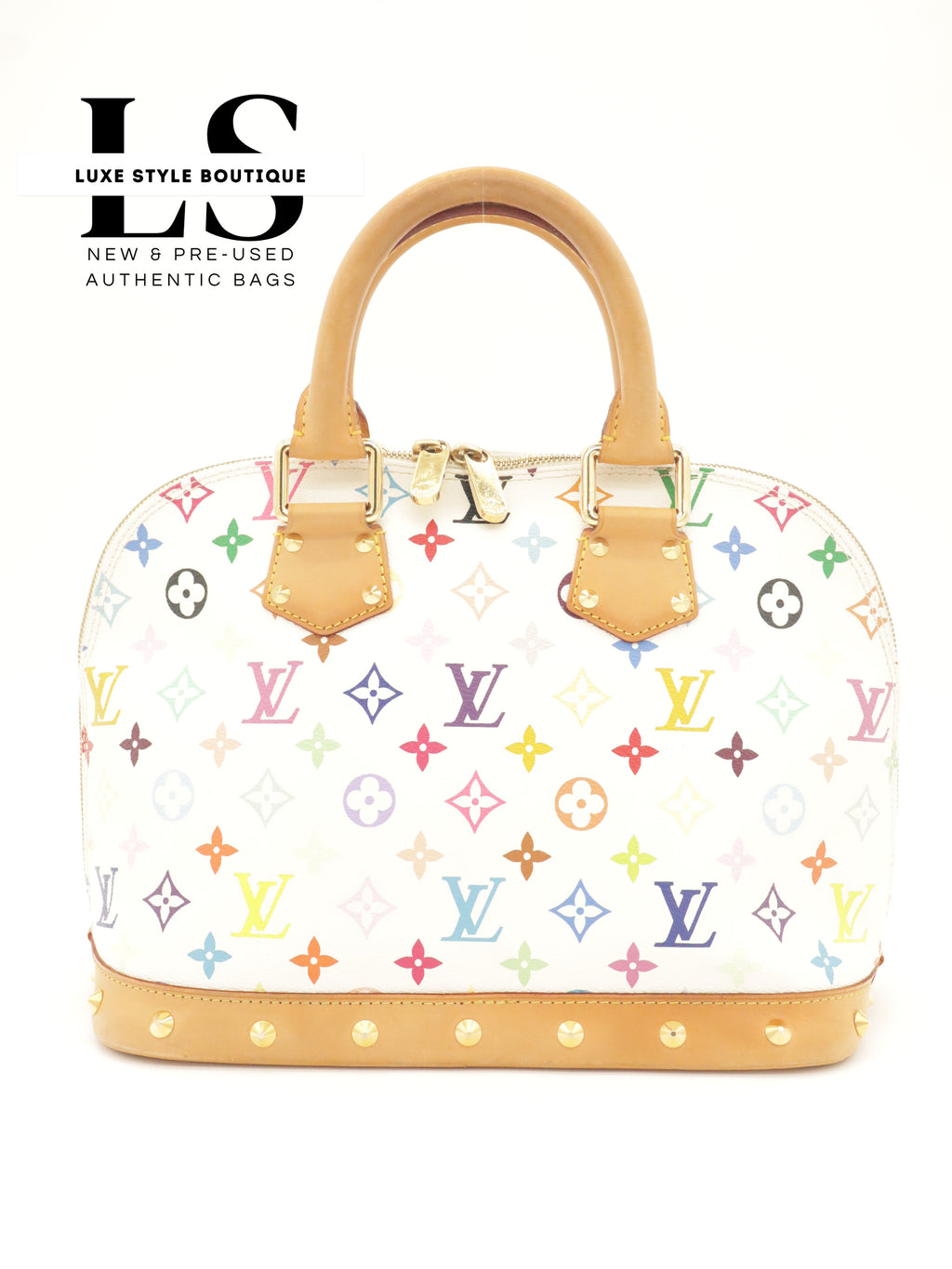 Louis Vuitton x Takashi Murakami Alma PM Multicolor White