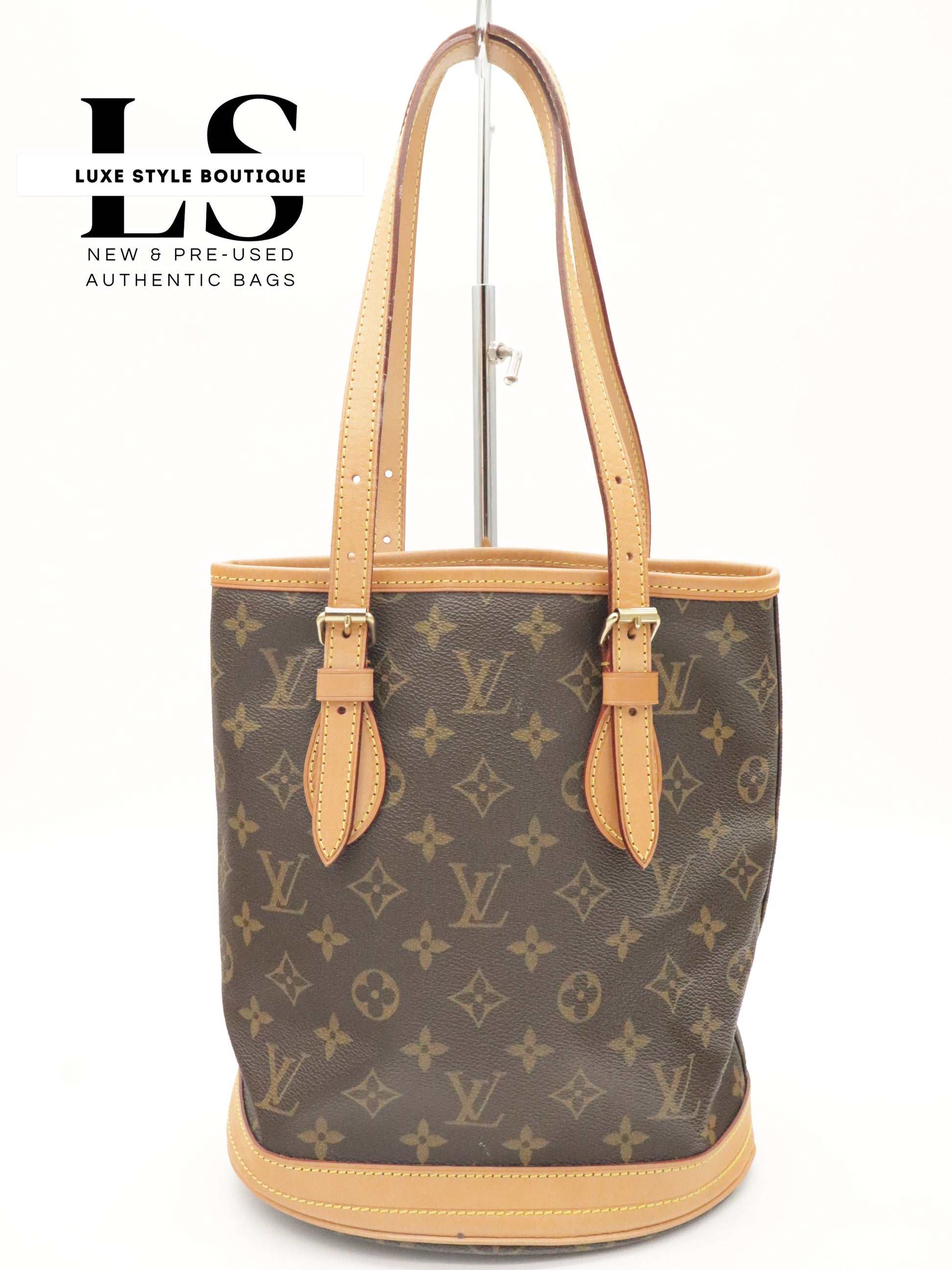 Louis Vuitton Monogram Petit Bucket PM w/Pouch