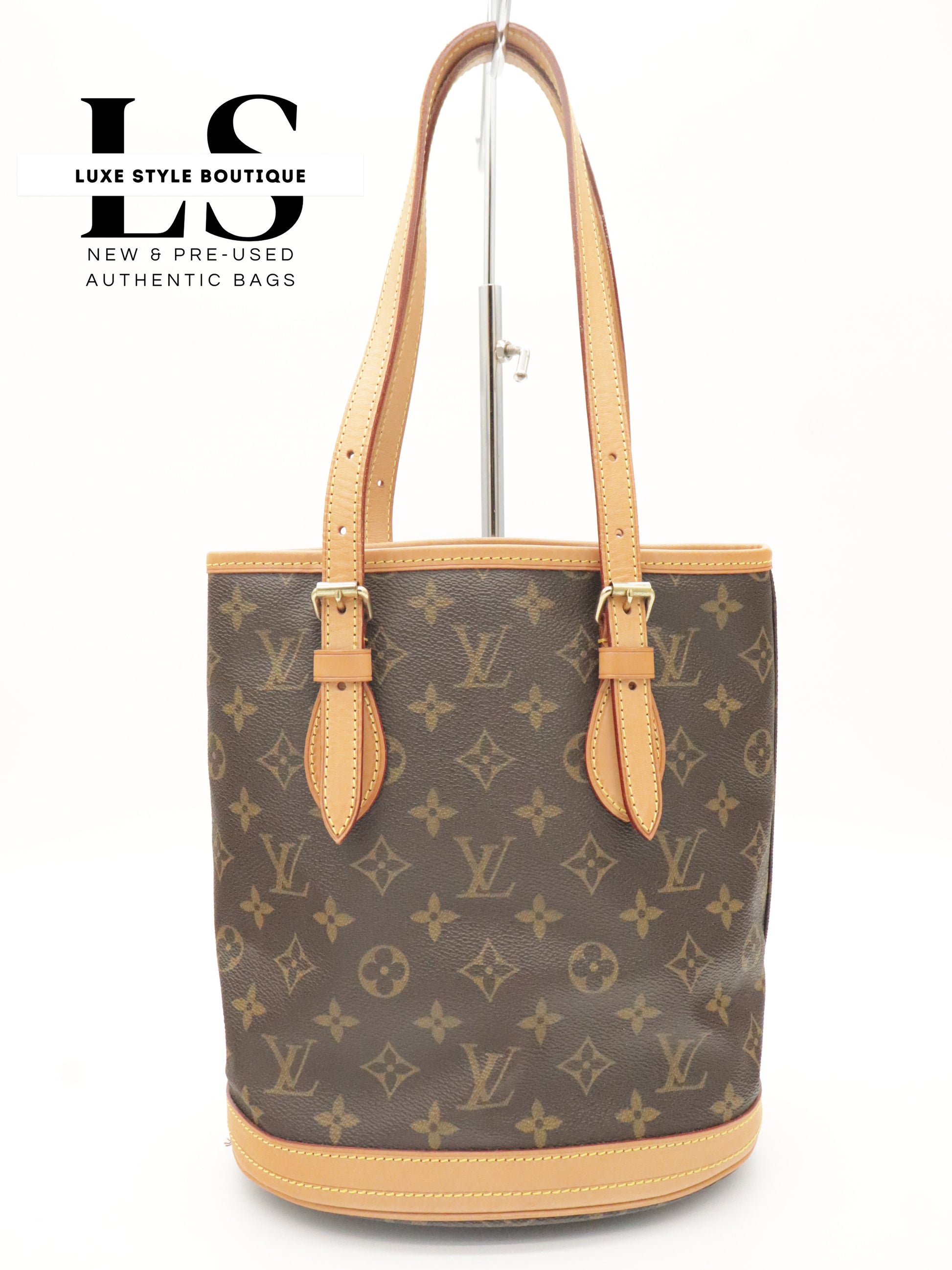 Louis Vuitton Monogram Petit Bucket PM w/Pouch