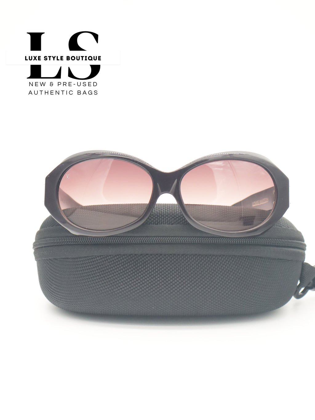 Louis Vuitton Black/Pink Oval Sunglasses Z0109E 57*14