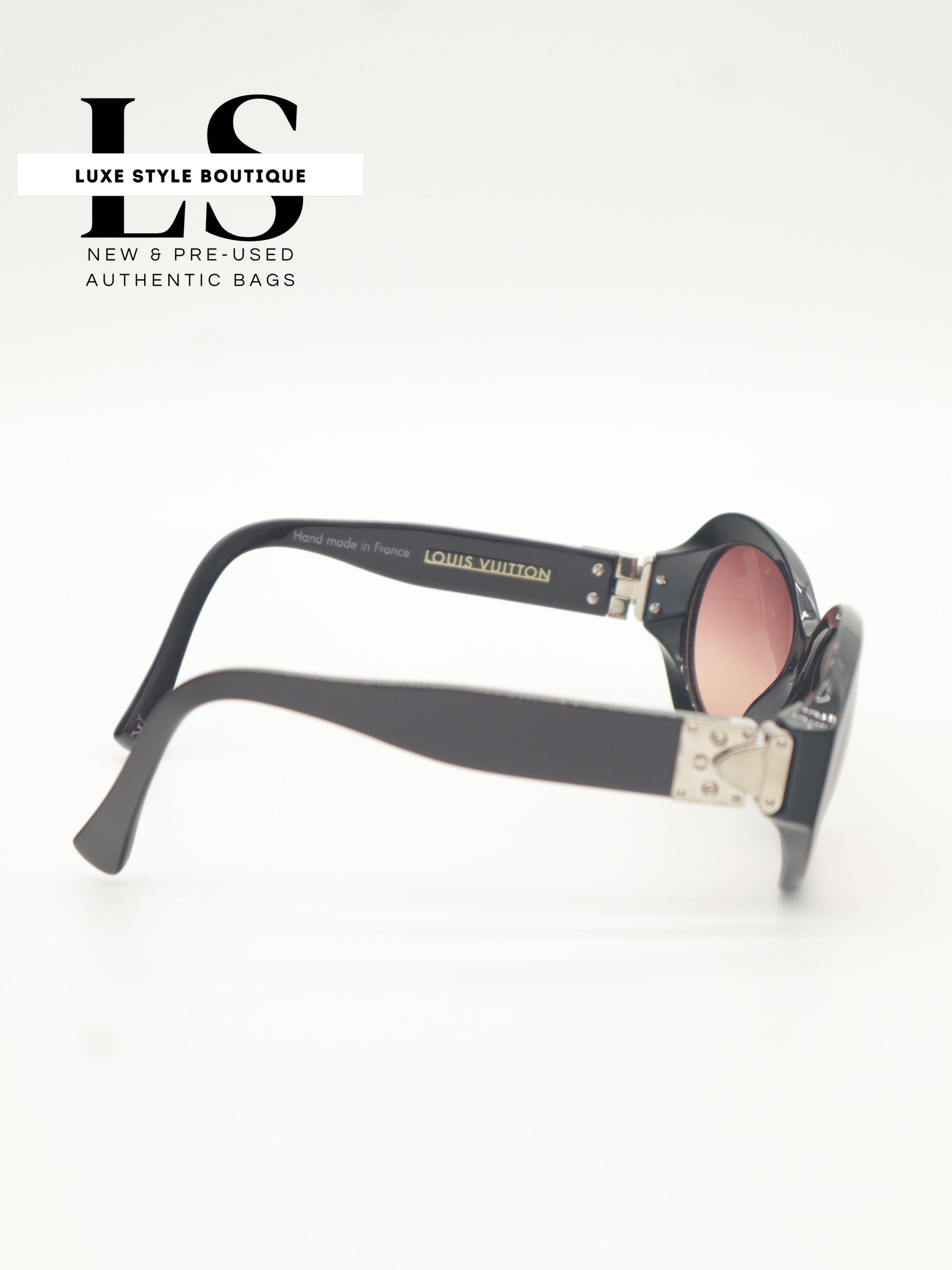 Louis Vuitton Black/Pink Oval Sunglasses Z0109E 57*14