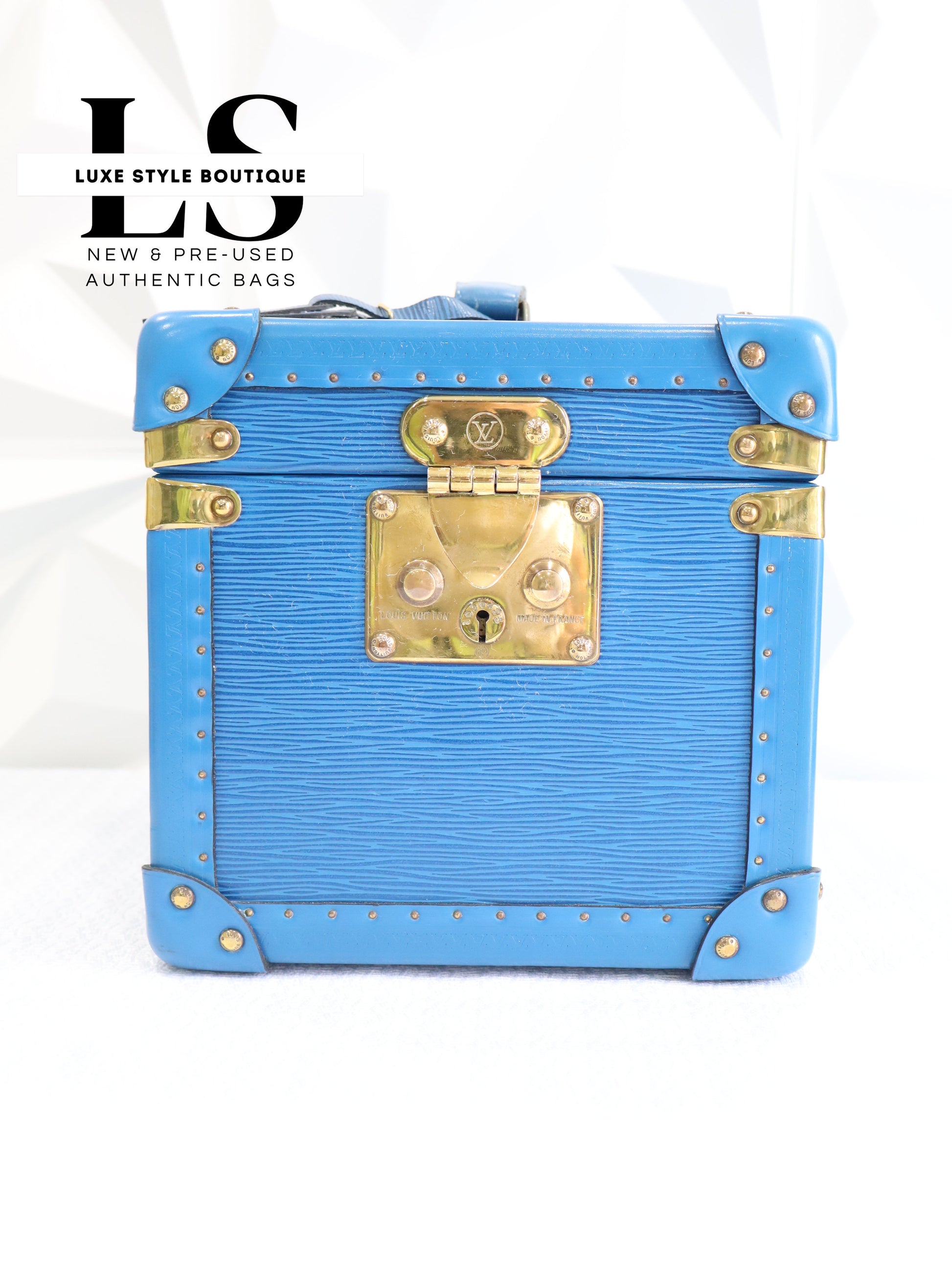 Louis Vuitton Vintage Nice Vanity Case/Trunk Blue Epi