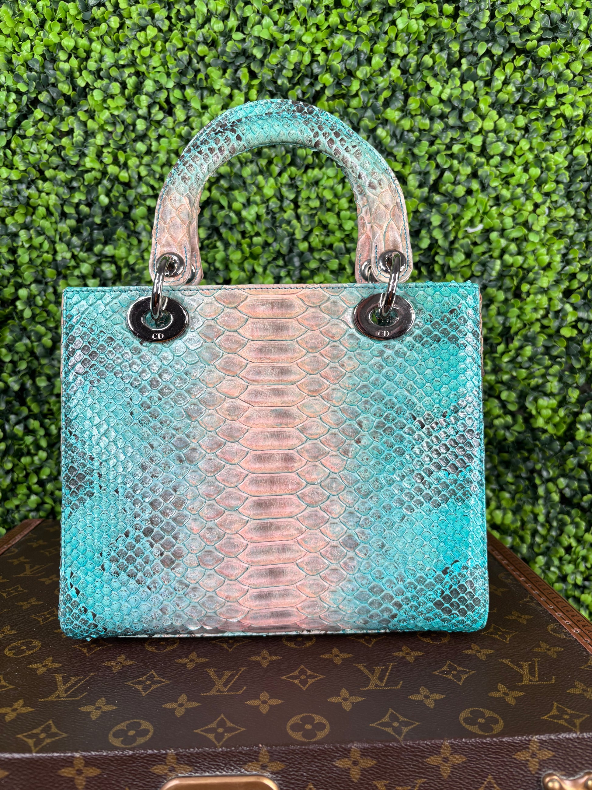 Lady Dior Green Python