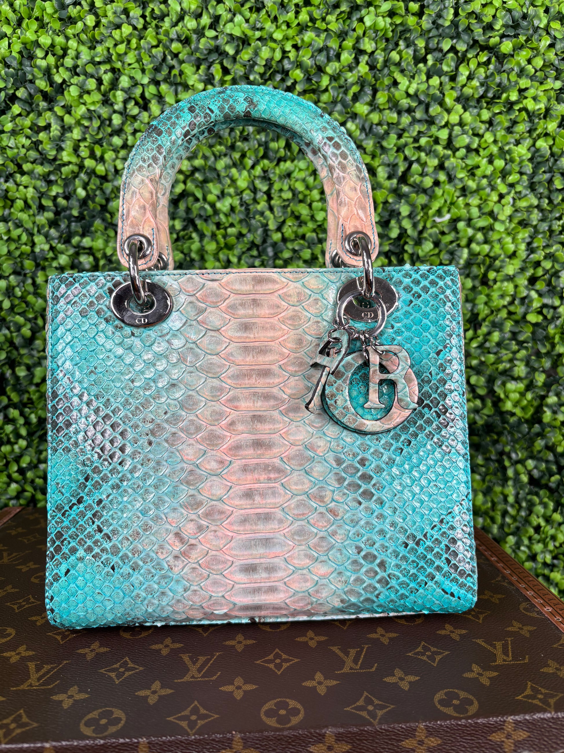 Lady Dior Green Python