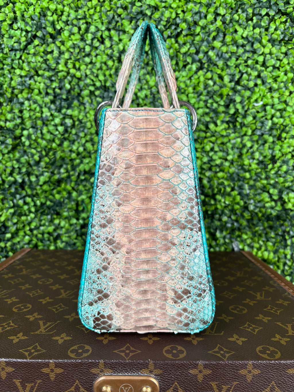 Lady Dior Green Python
