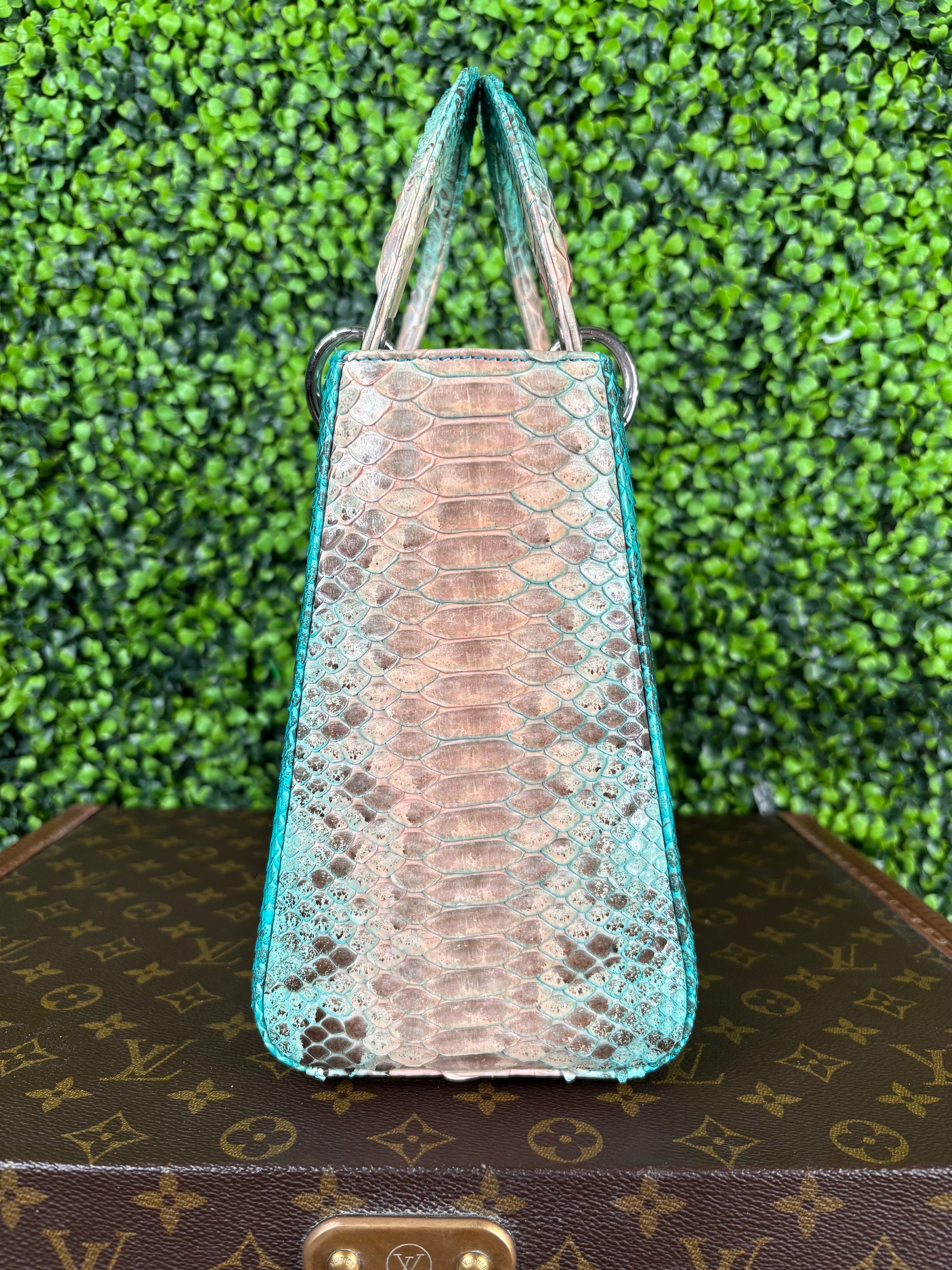 Lady Dior Green Python