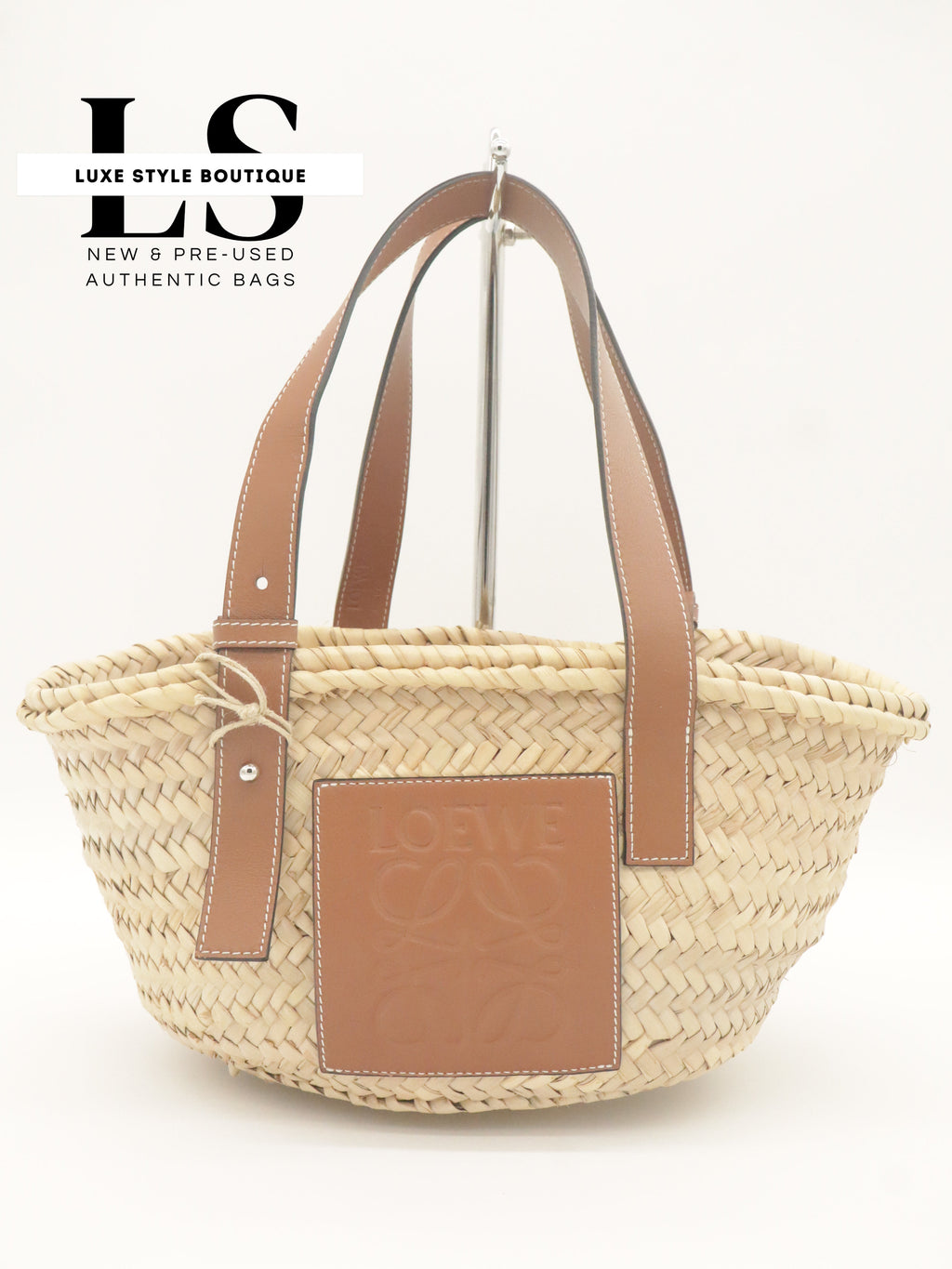 Loewe Raffia Small Basket Bag