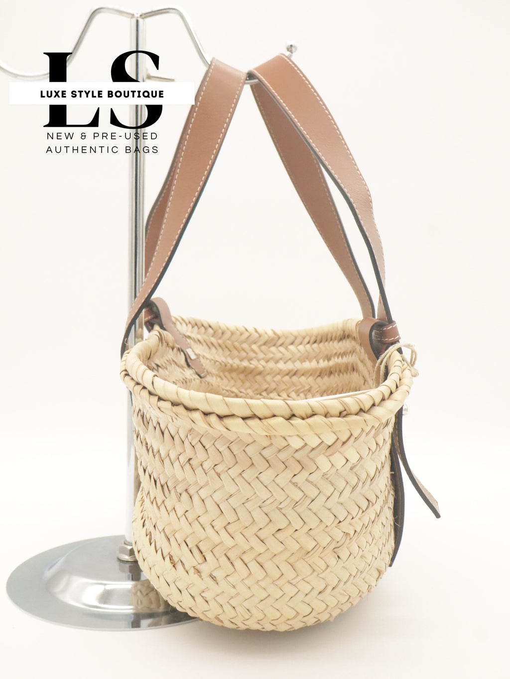 Loewe Raffia Small Basket Bag