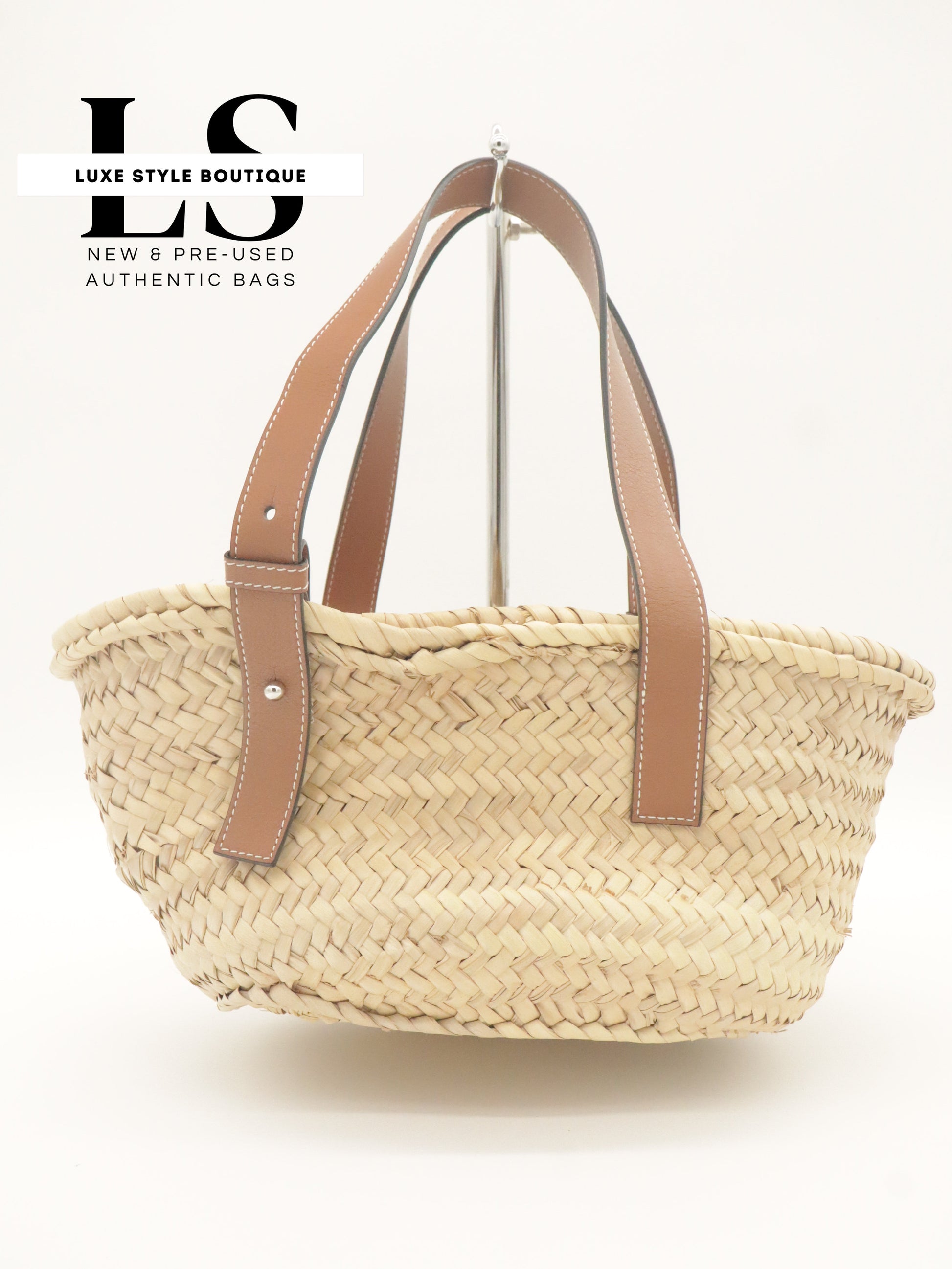 Loewe Raffia Small Basket Bag