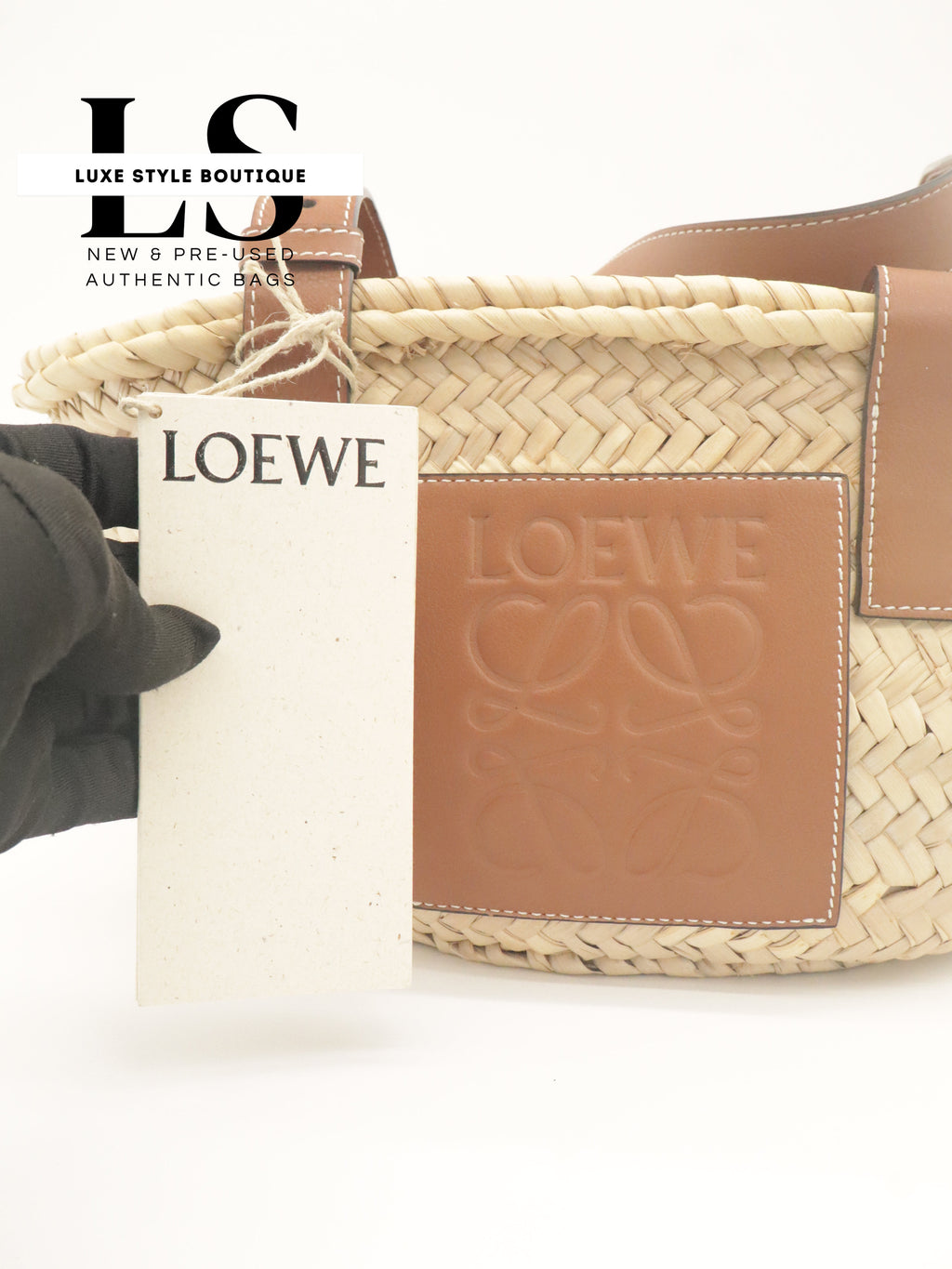 Loewe Raffia Small Basket Bag