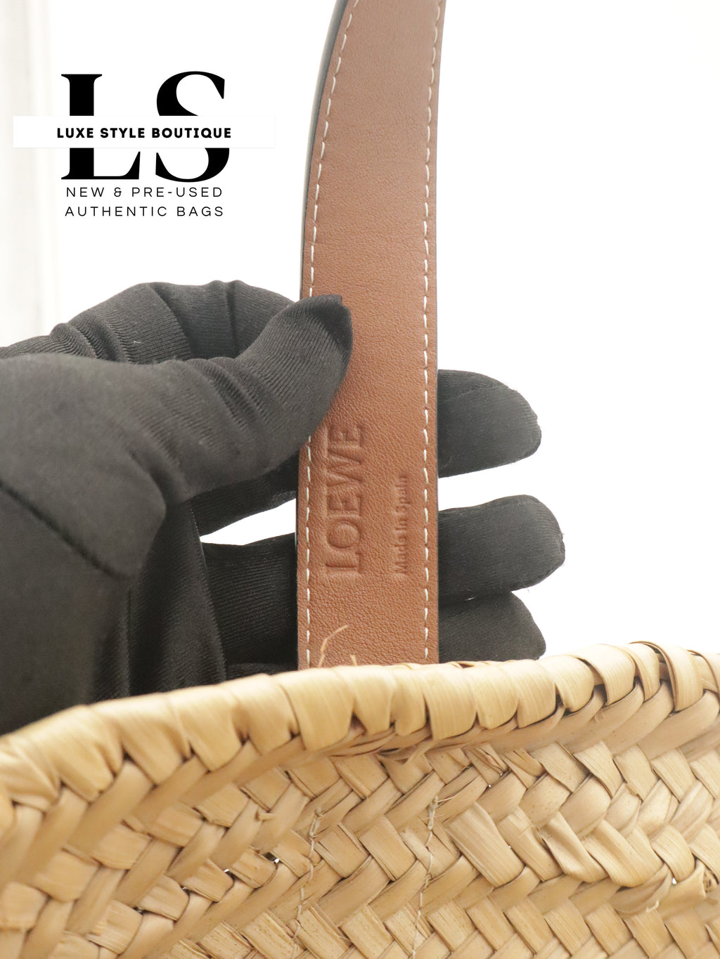 Loewe Raffia Small Basket Bag