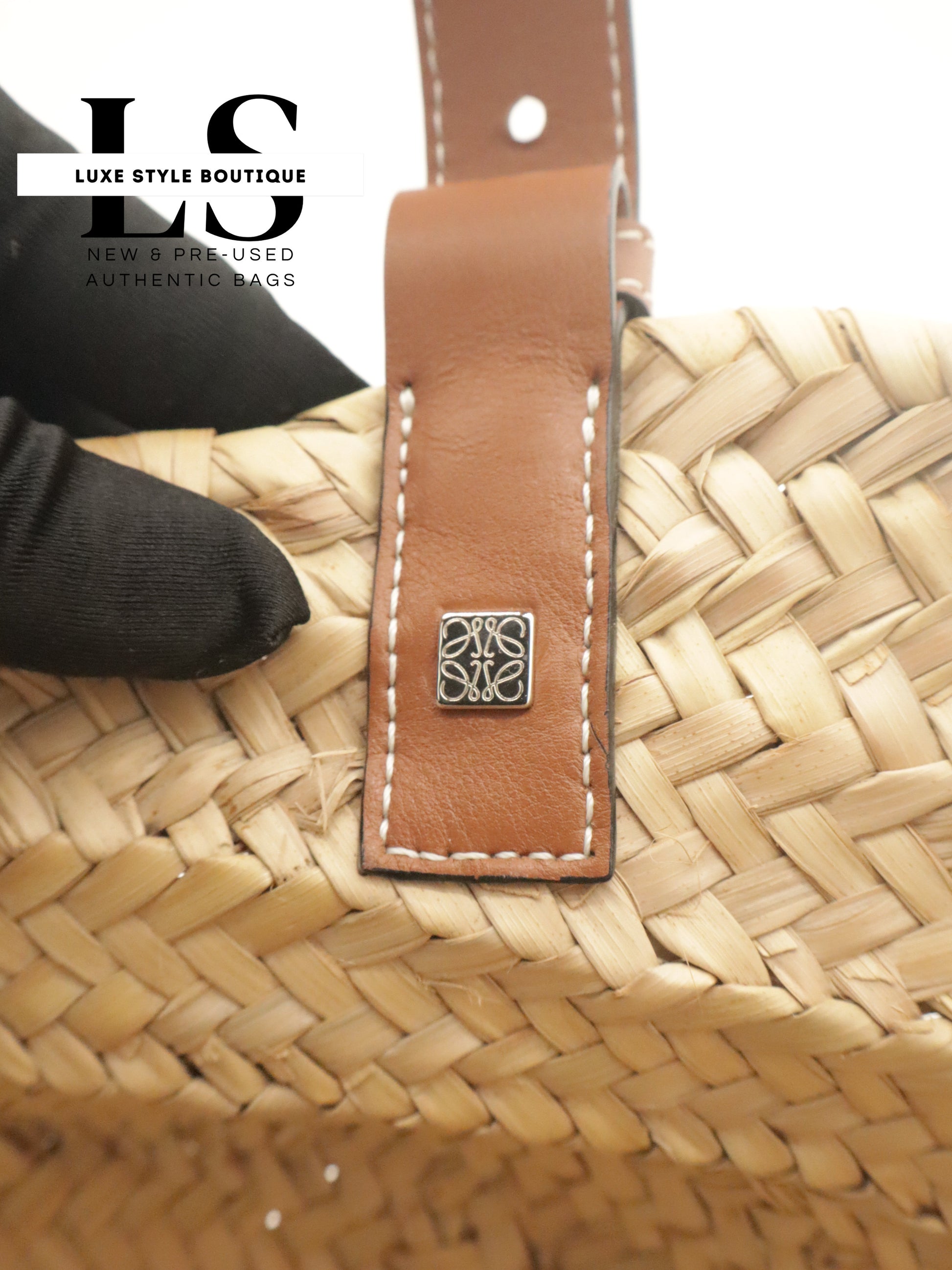 Loewe Raffia Small Basket Bag