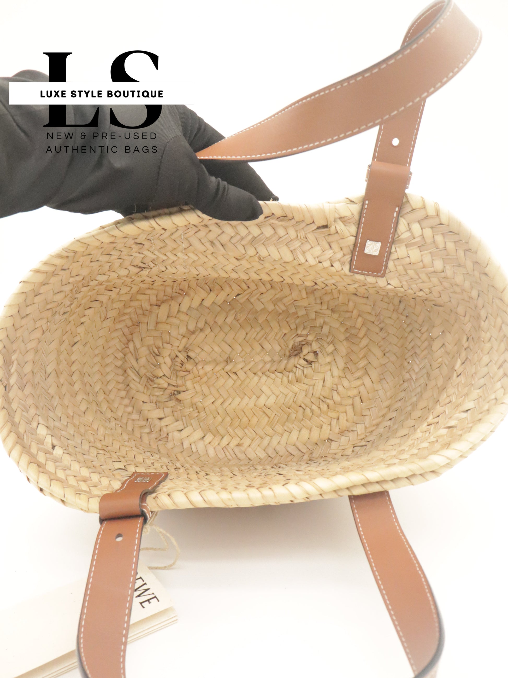 Loewe Raffia Small Basket Bag
