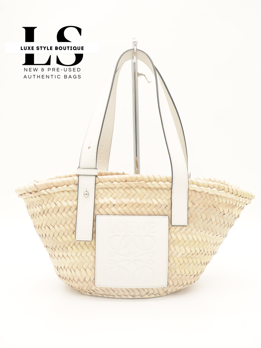 Loewe Raffia Small Basket Bag