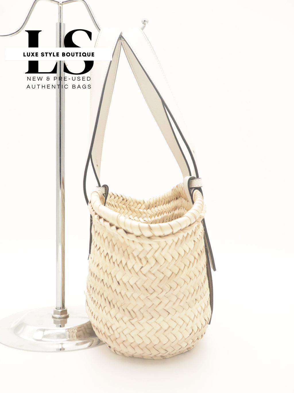 Loewe Raffia Small Basket Bag