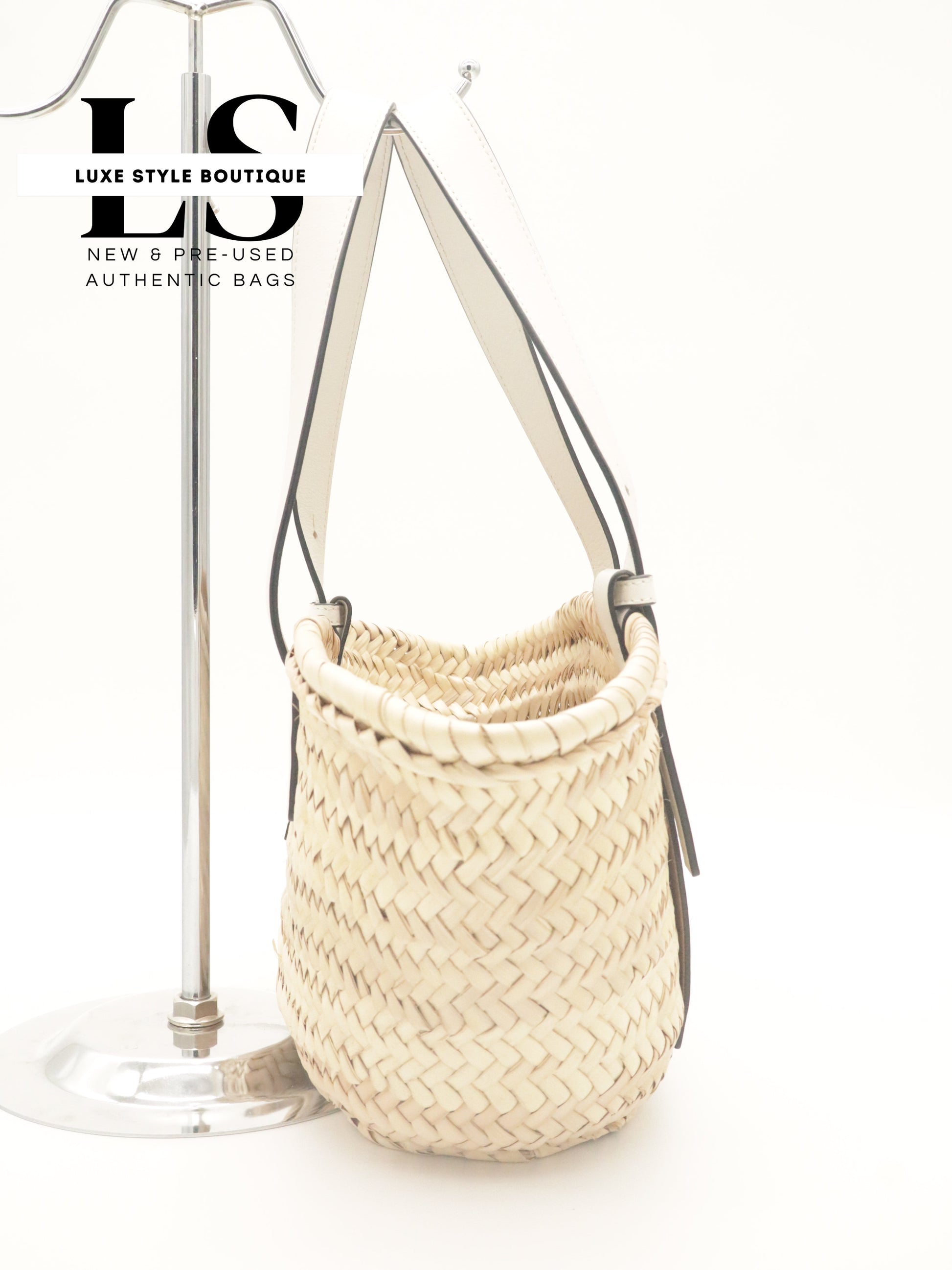 Loewe Raffia Small Basket Bag