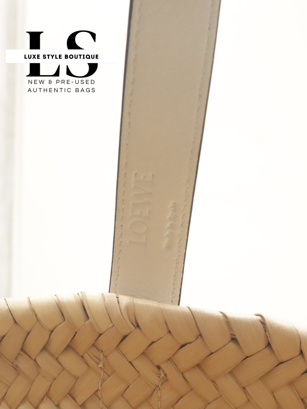 Loewe Raffia Small Basket Bag