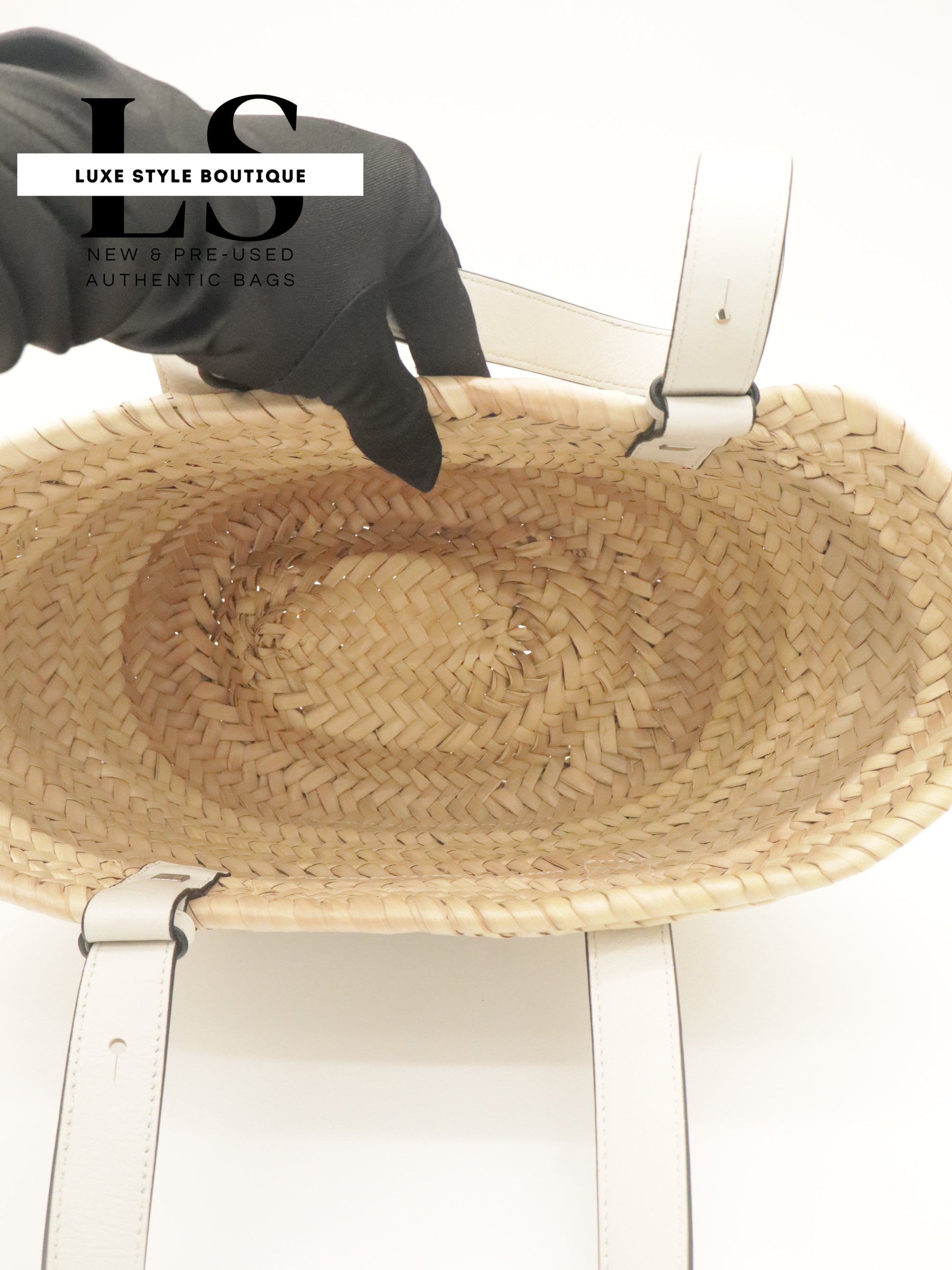 Loewe Raffia Small Basket Bag