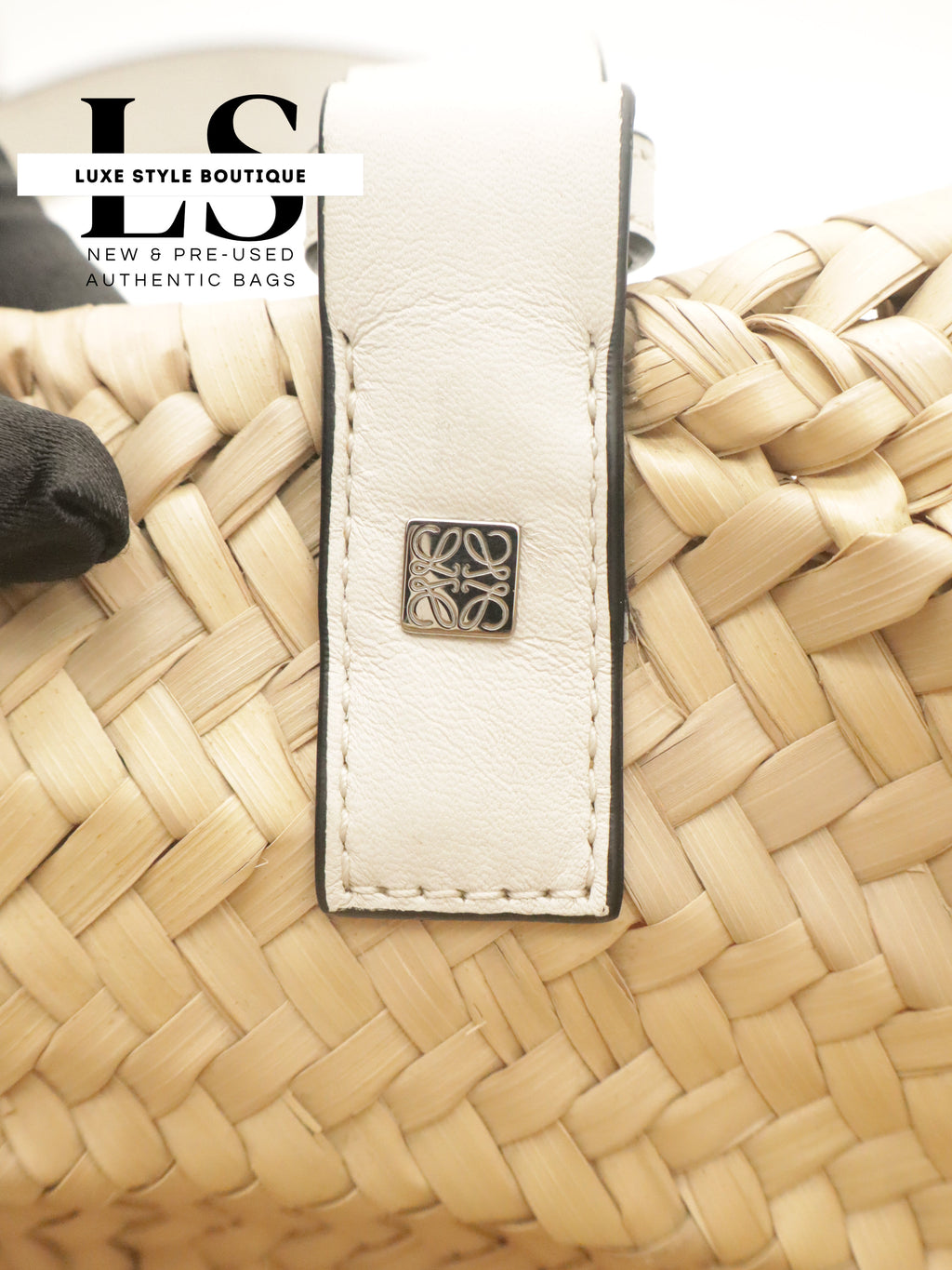 Loewe Raffia Small Basket Bag