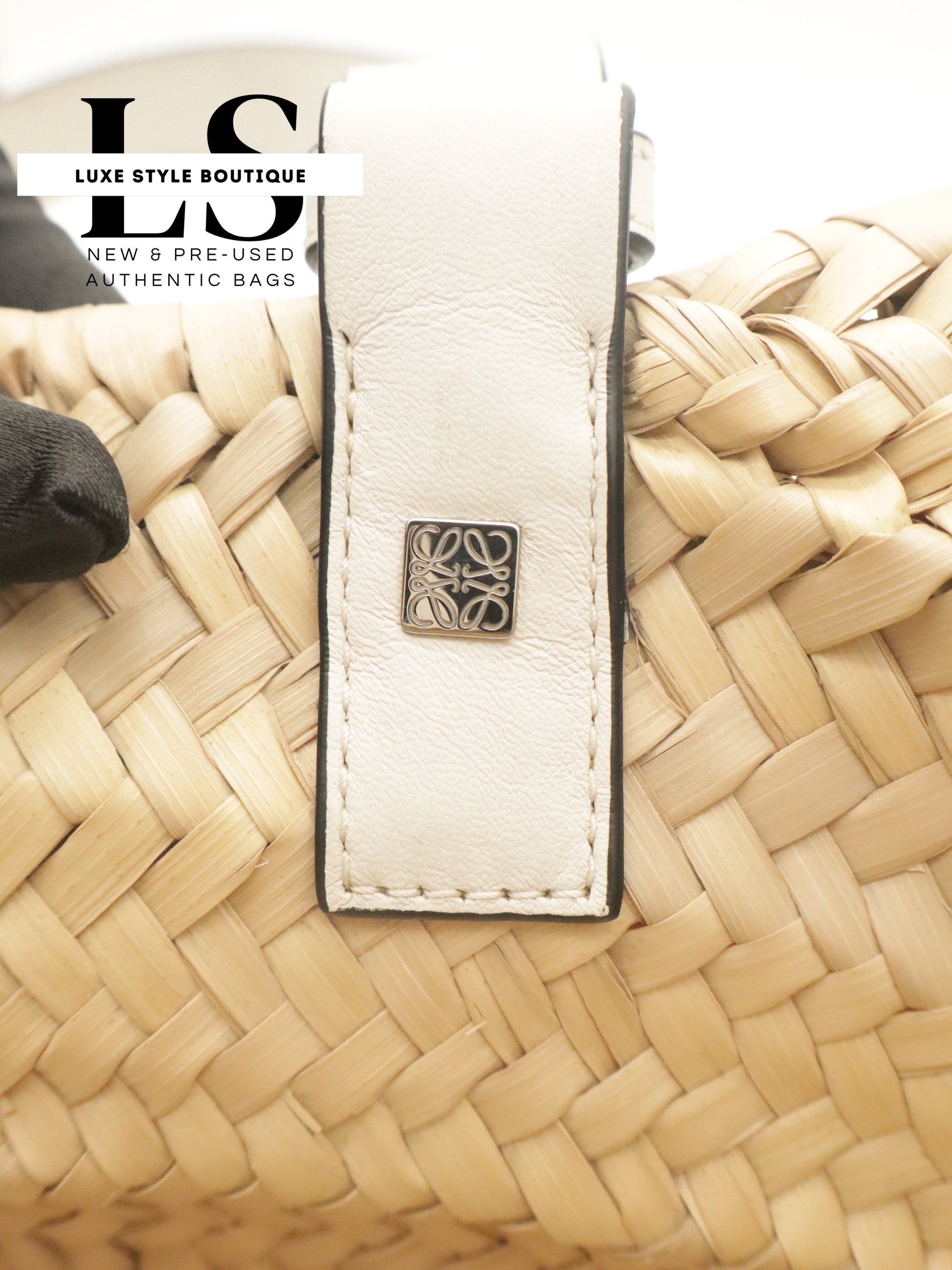 Loewe Raffia Small Basket Bag