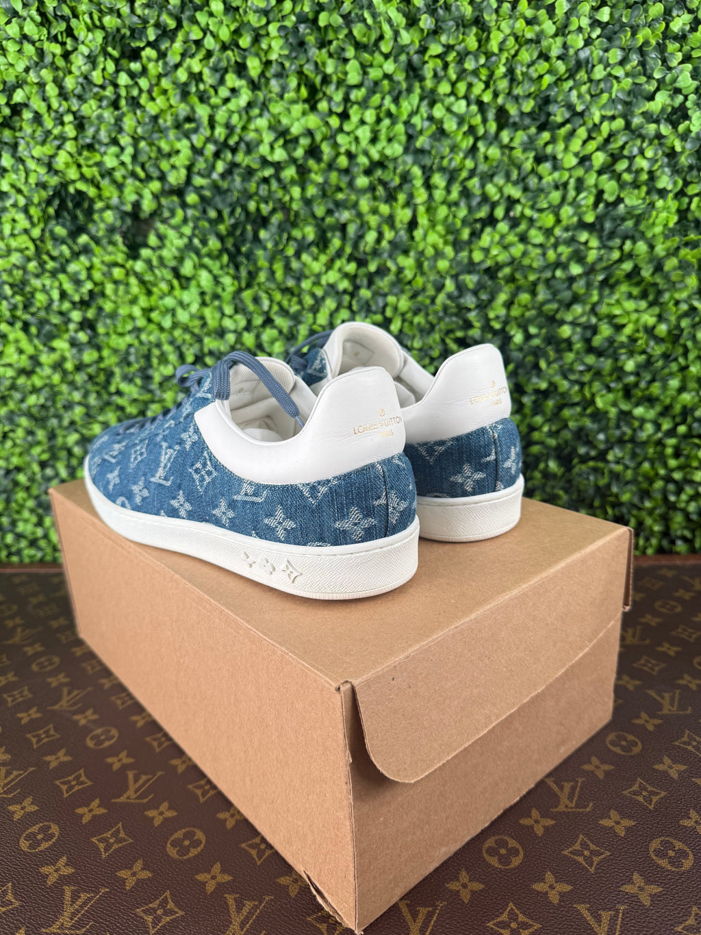 Louis Vuitton Luxembourg Blue Denim Sneakers Size 8