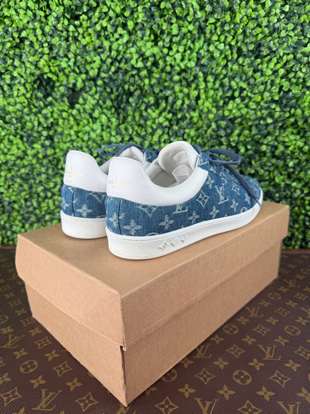 Louis Vuitton Luxembourg Blue Denim Sneakers Size 8