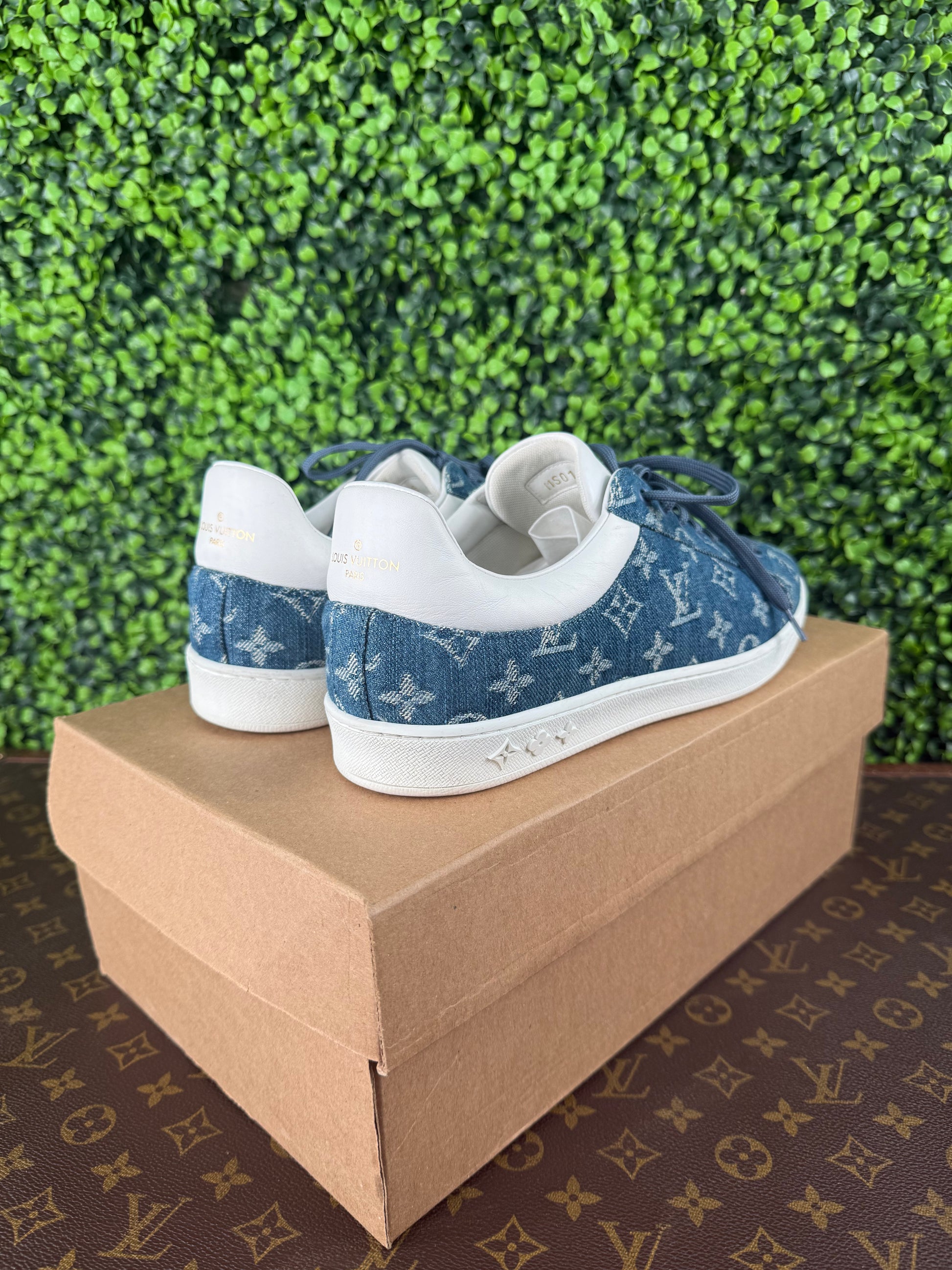 Louis Vuitton Luxembourg Blue Denim Sneakers Size 8