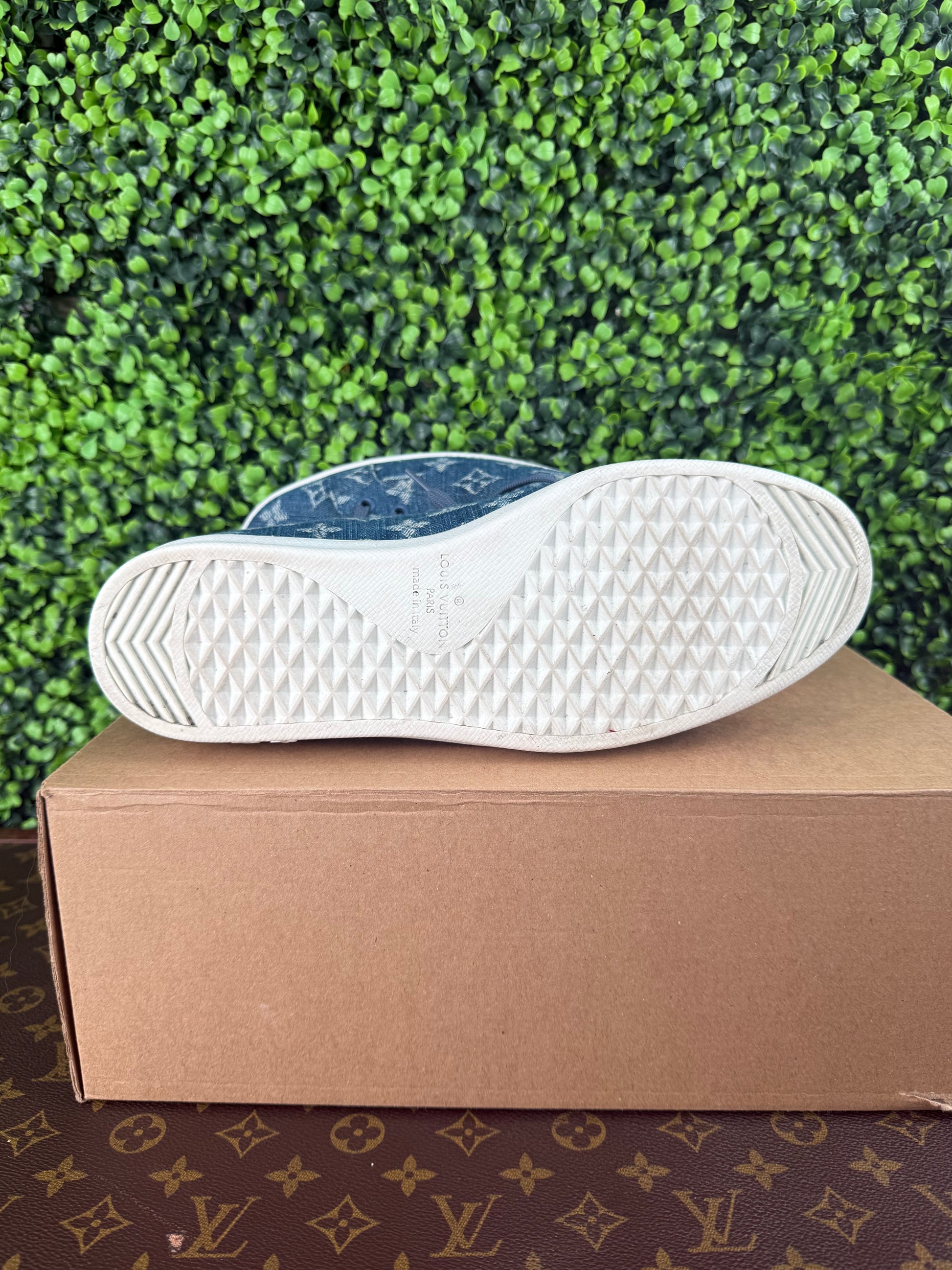 Louis Vuitton Luxembourg Blue Denim Sneakers Size 8