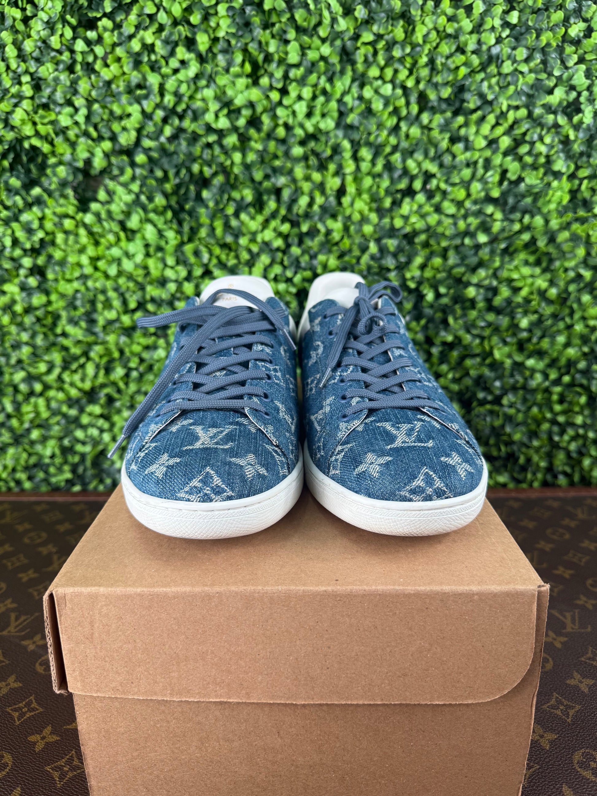 Louis Vuitton Luxembourg Blue Denim Sneakers Size 8